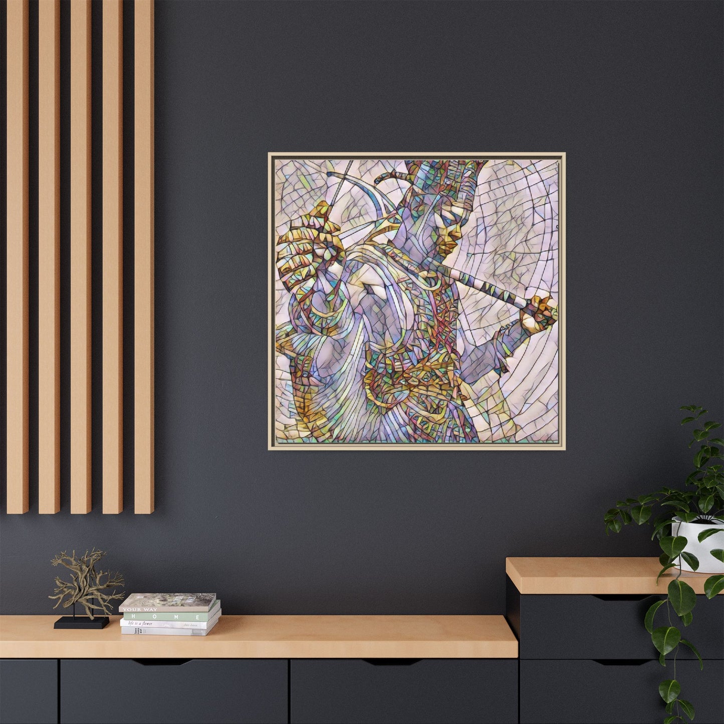 Egyptian God Mosaic Matte Canvas Framed Art