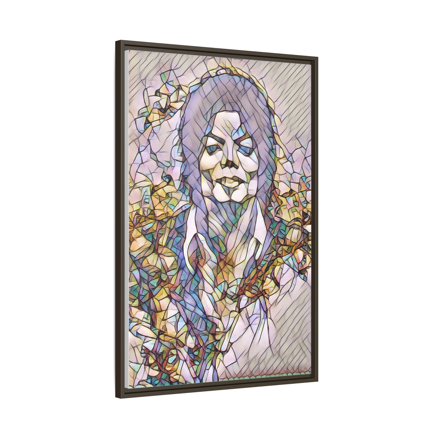 Abstract Stained-Glass Portrait Matte Canvas (Framed)