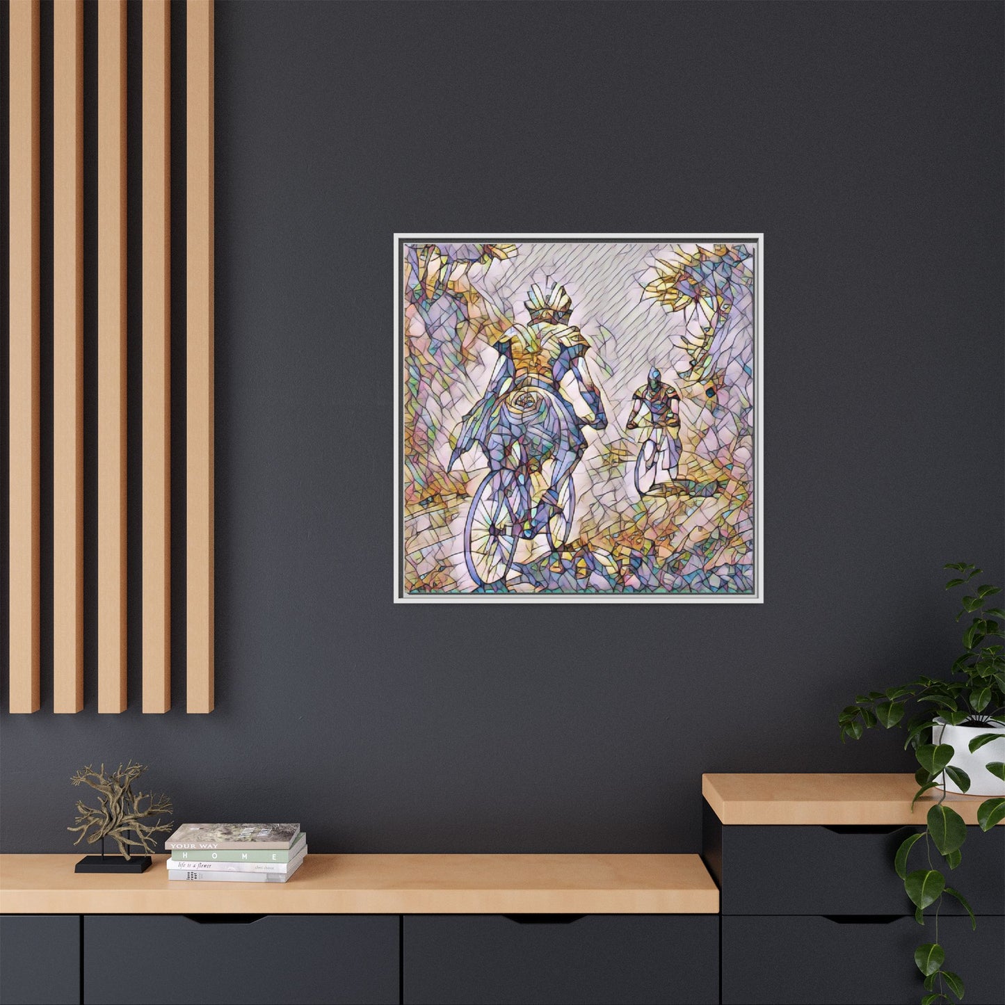 Cycling Art Print — Framed Matte Canvas Wall Art