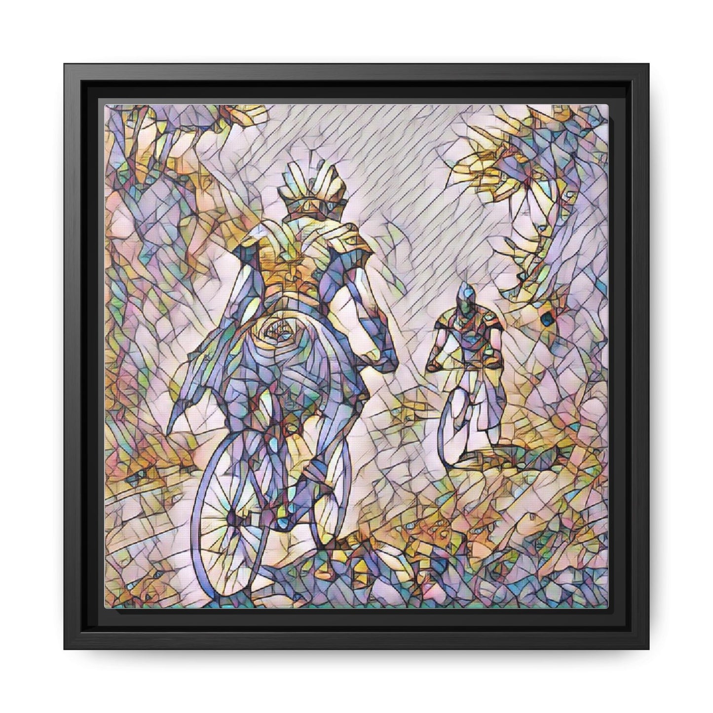 Cycling Art Print — Framed Matte Canvas Wall Art