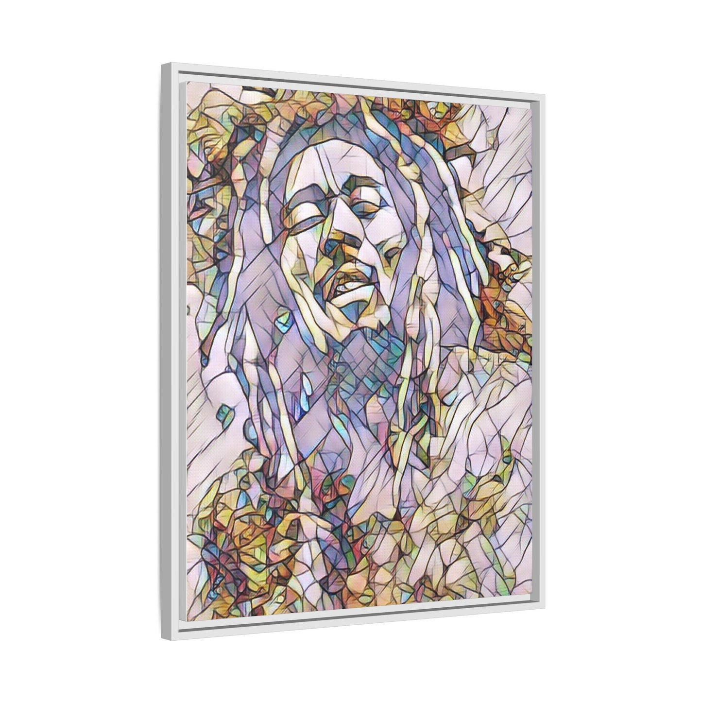 Abstract Multicolor Portrait Matte Canvas Framed Wall Art