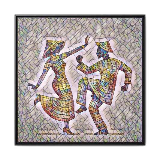 Colorful Folk Dance Matte Canvas Print (Framed)