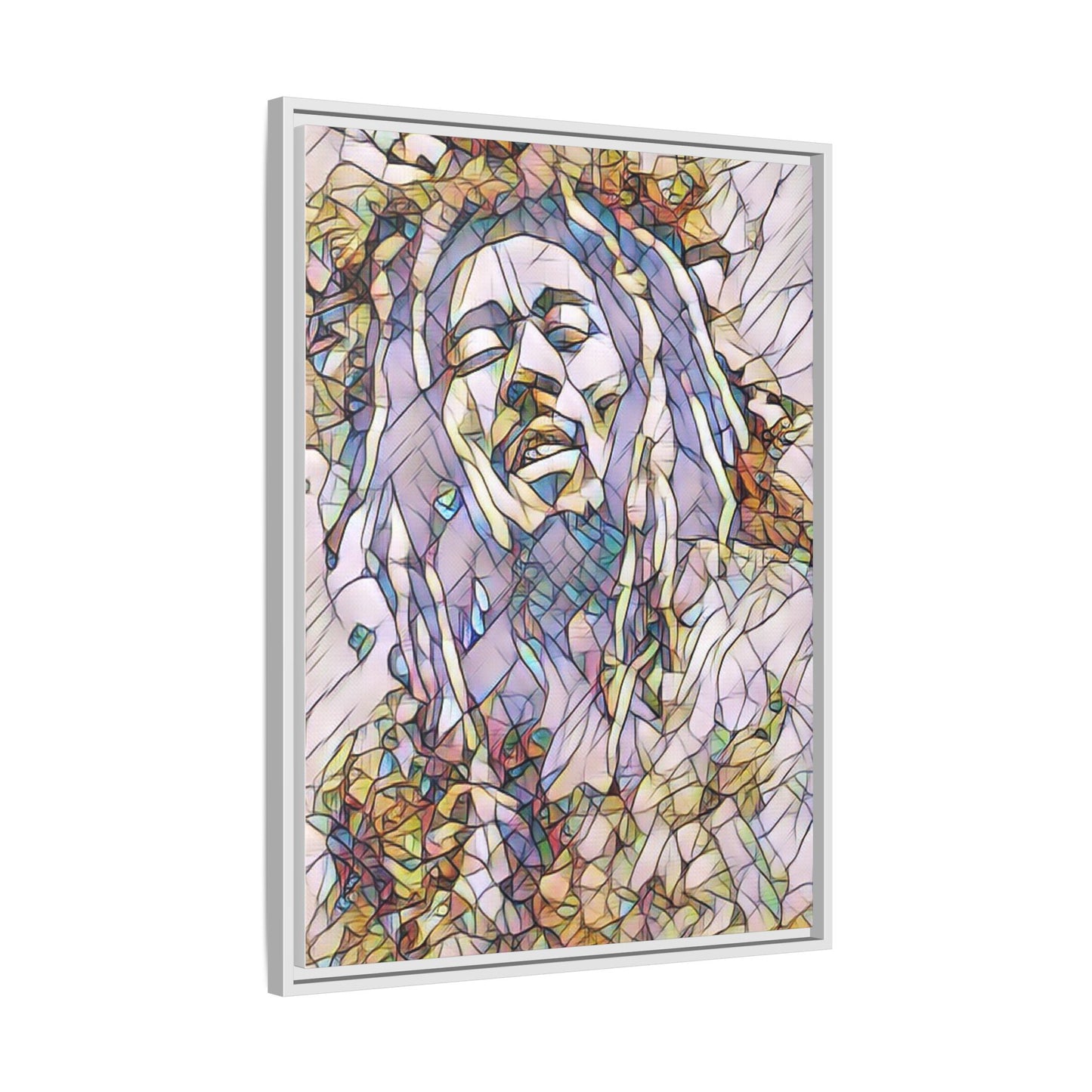 Abstract Multicolor Portrait Matte Canvas Framed Wall Art
