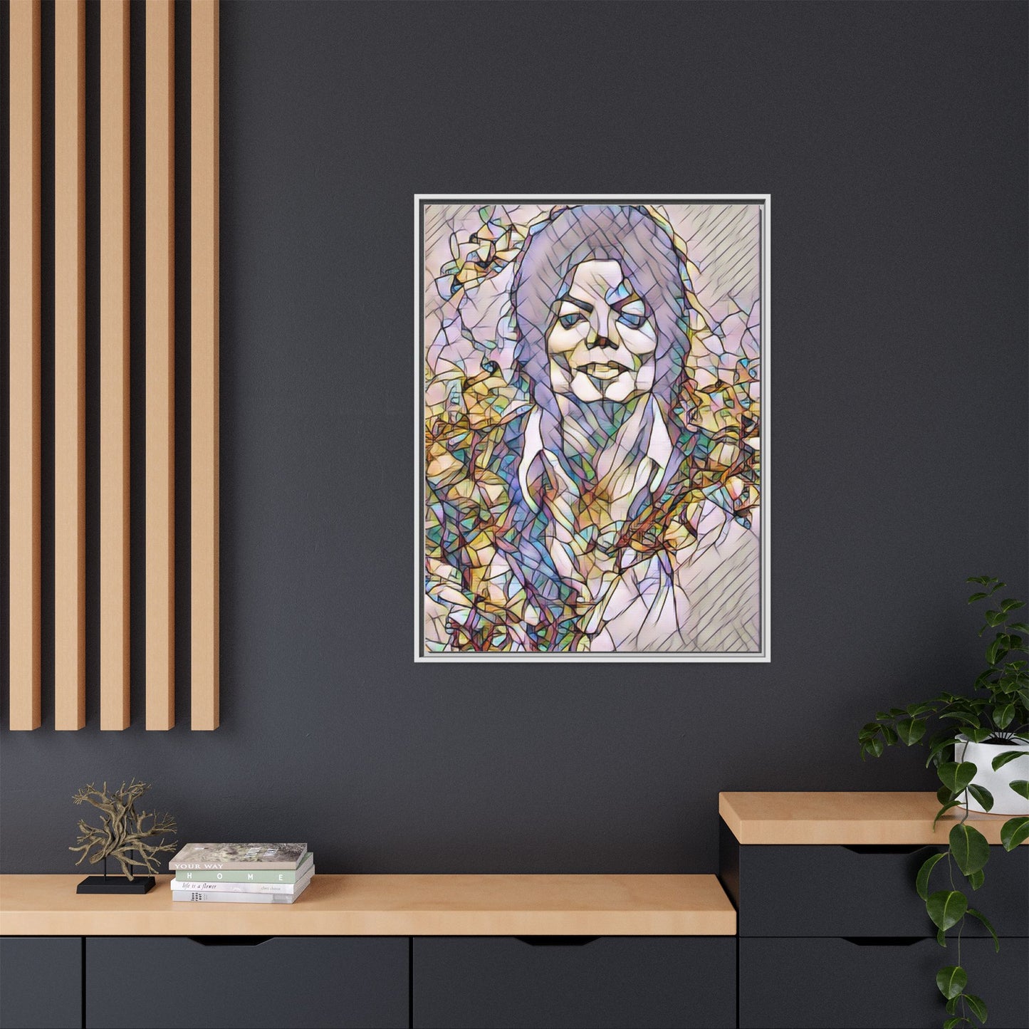 Abstract Stained-Glass Portrait Matte Canvas (Framed)