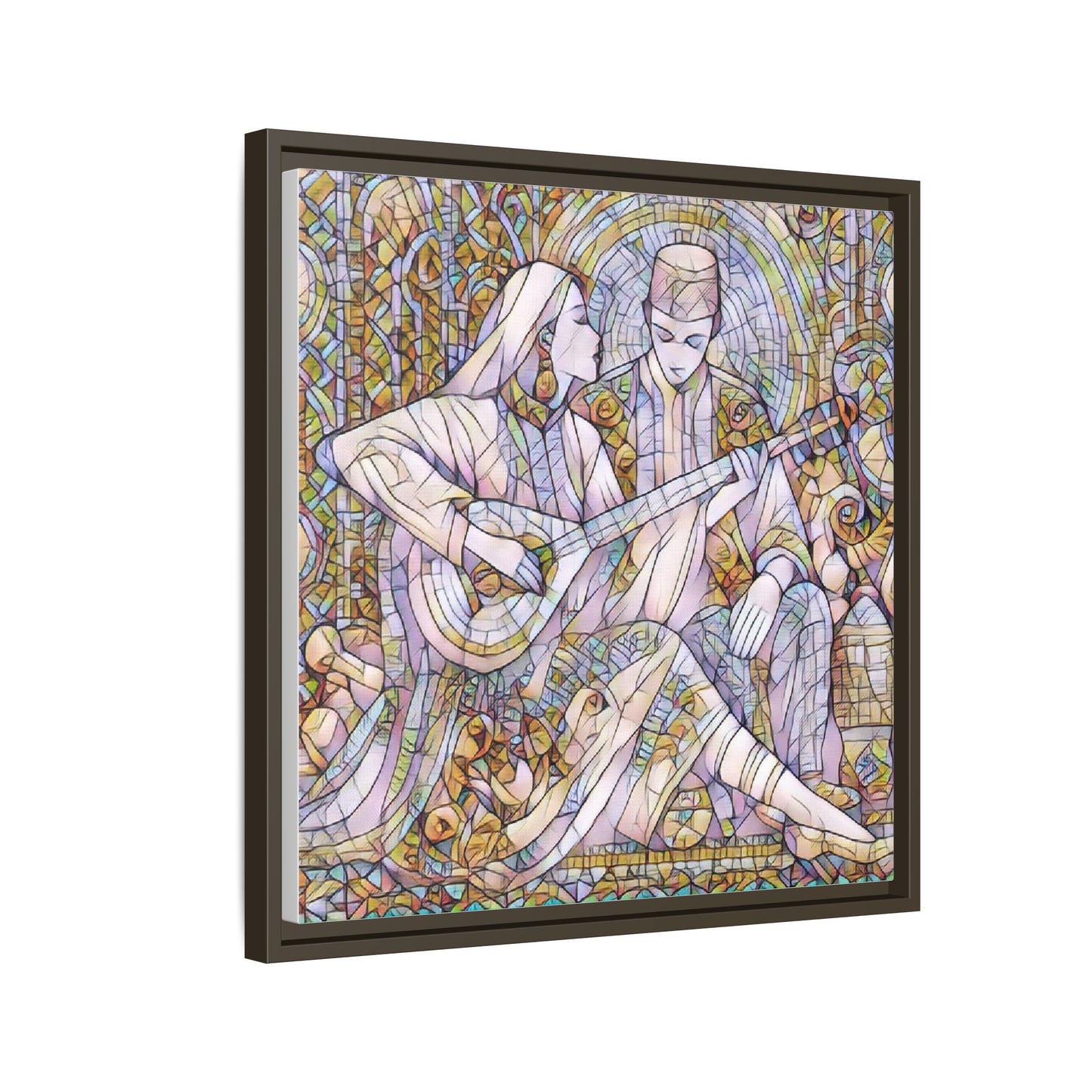 Love Song Serenade - Framed Canvas Wall Art | Guitar Player Romantic Print