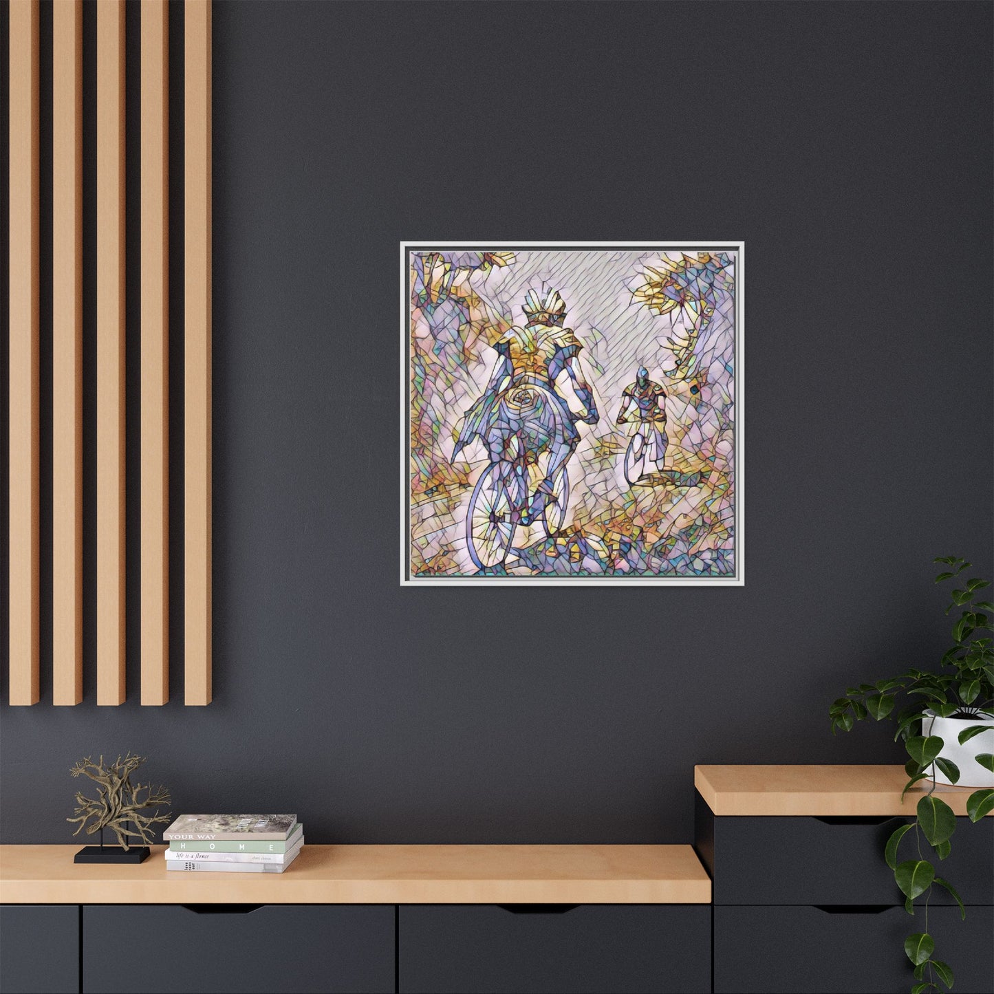 Cycling Art Print — Framed Matte Canvas Wall Art