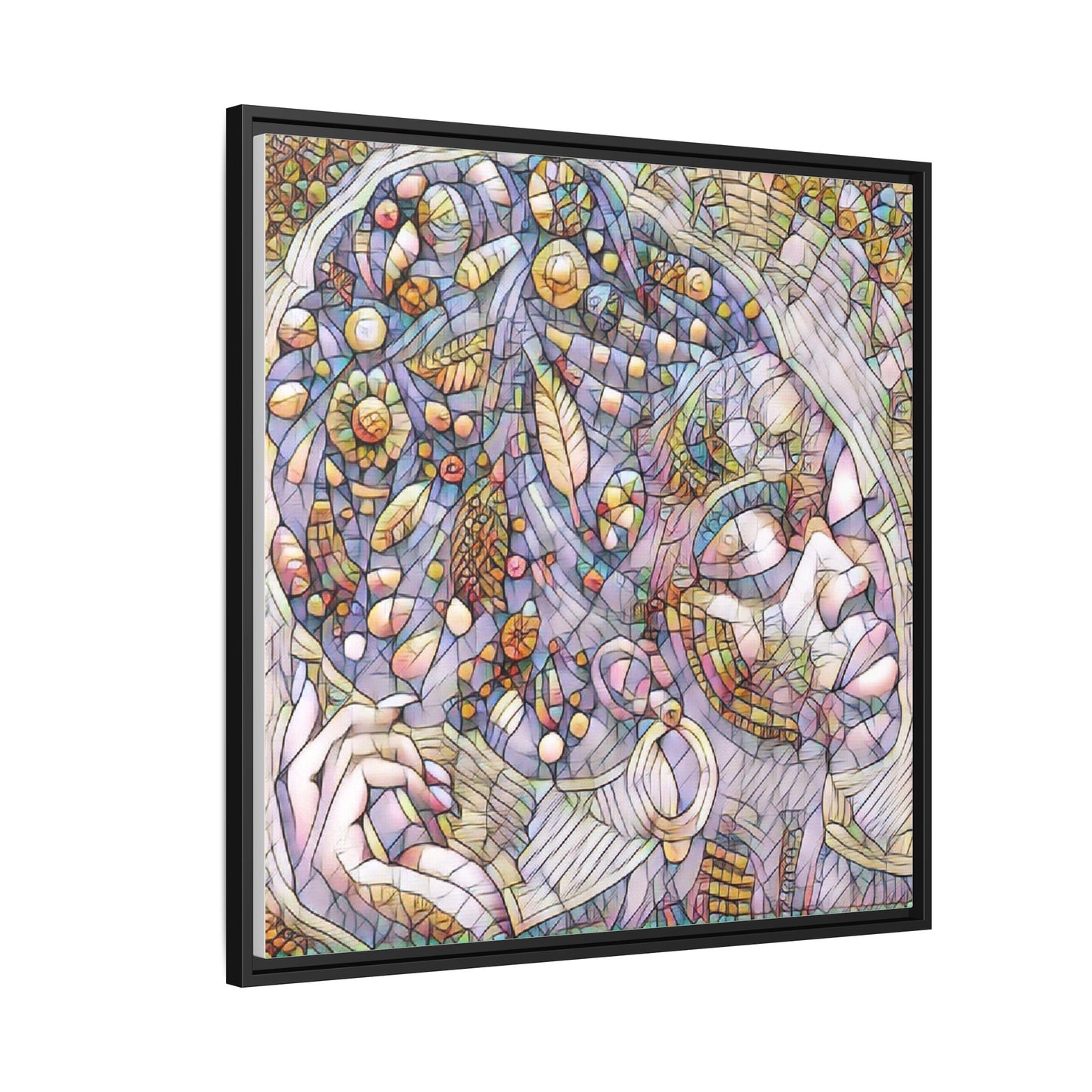 Bohemian Mosaic Woman Matte Canvas Framed Wall Art