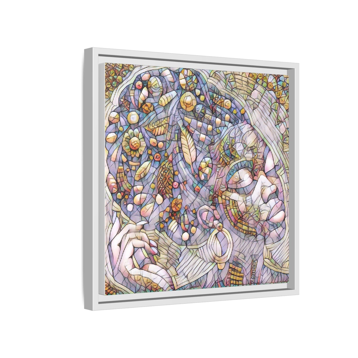 Bohemian Mosaic Woman Matte Canvas Framed Wall Art