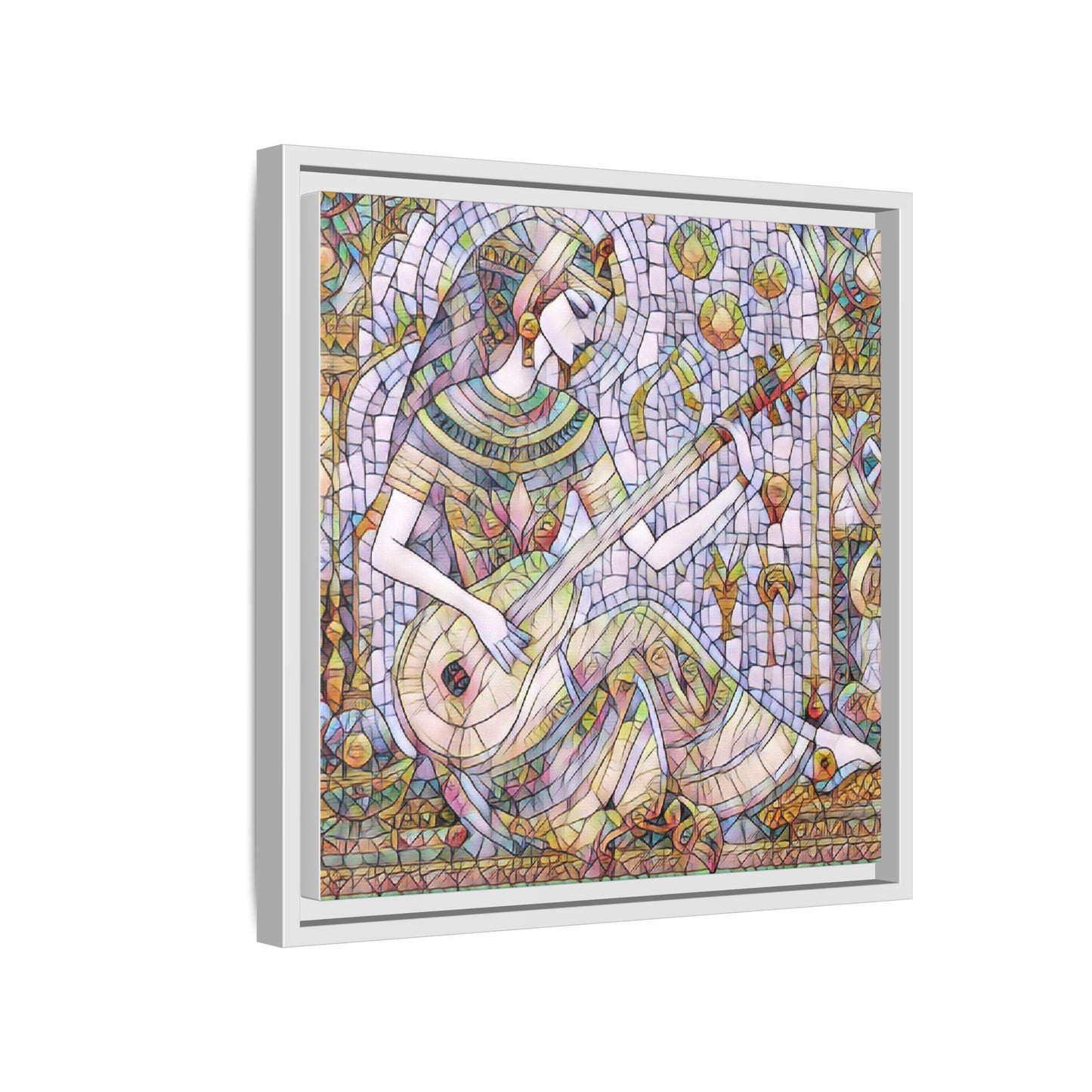 Egyptian Muse Mosaic Matte Canvas Framed Wall Art