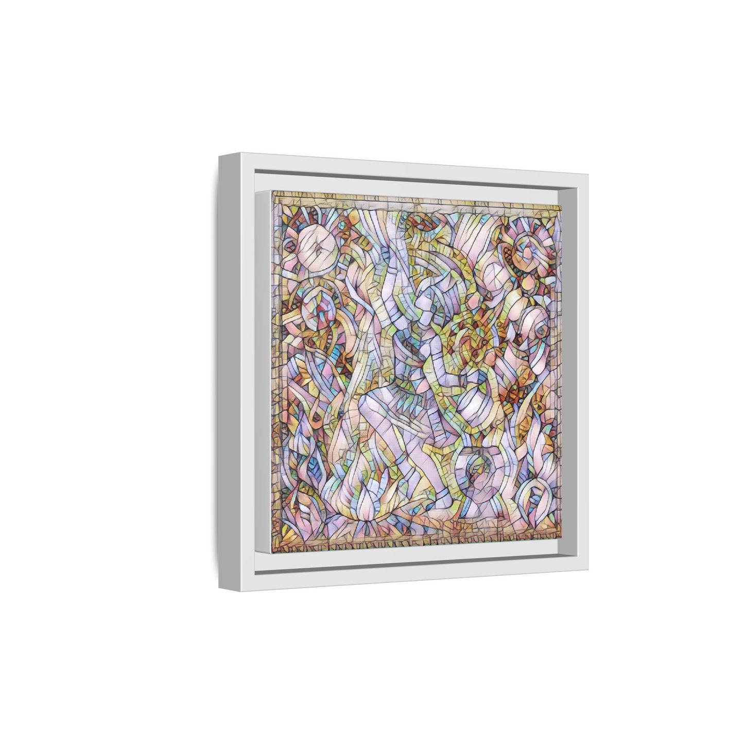 Abstract Stained Glass Dance Matte Framed Canvas