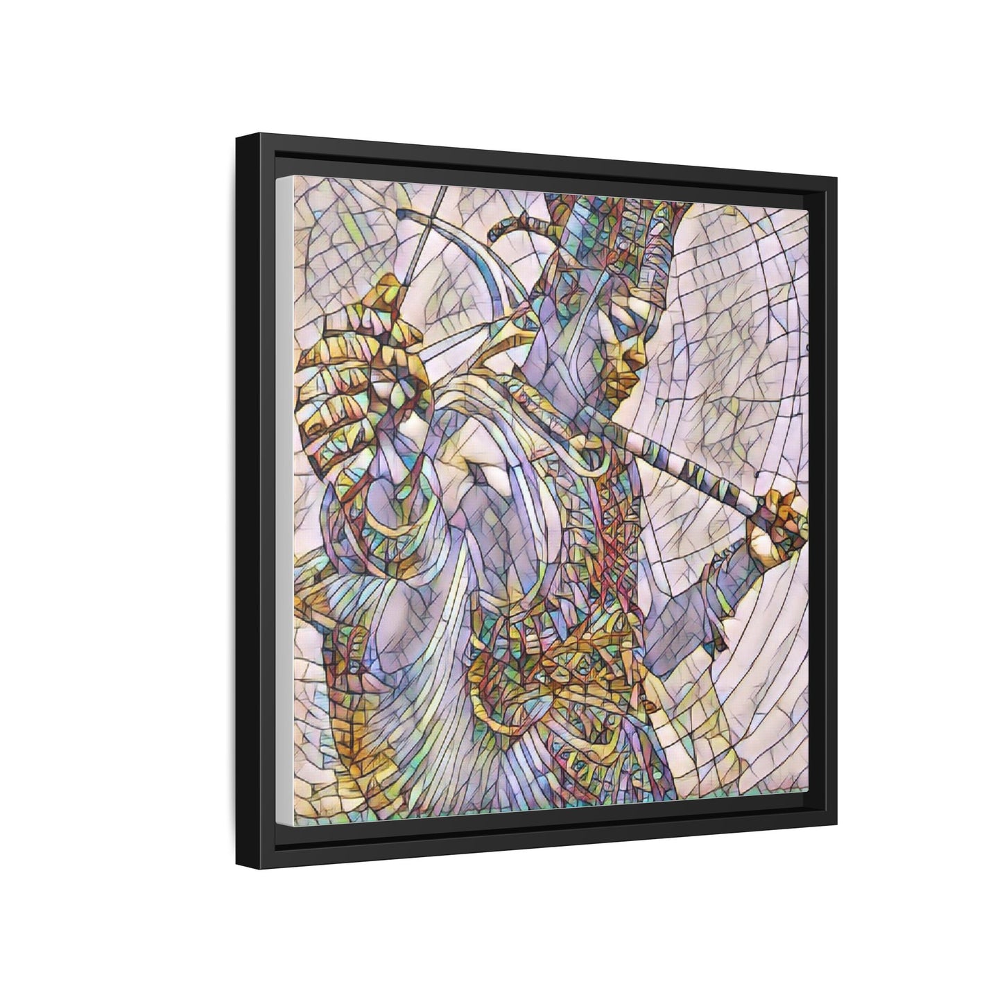 Egyptian God Mosaic Matte Canvas Framed Art