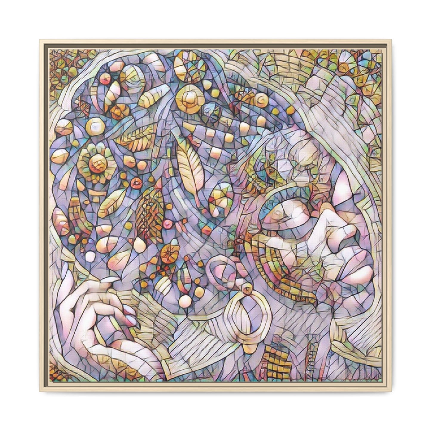 Bohemian Mosaic Woman Matte Canvas Framed Wall Art