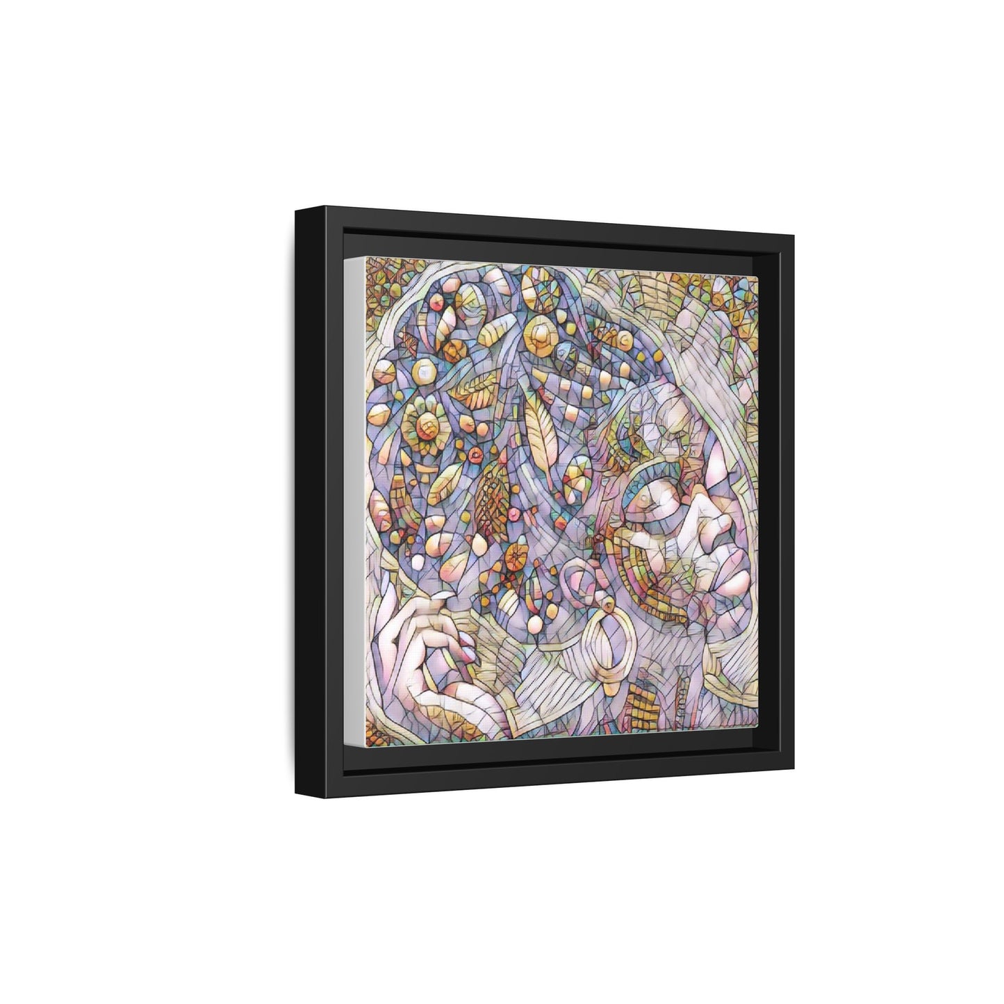 Bohemian Mosaic Woman Matte Canvas Framed Wall Art