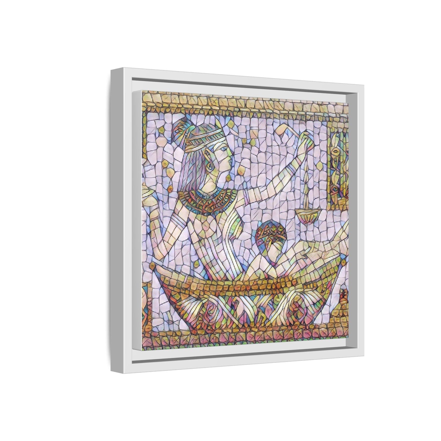 Egyptian Mosaic Goddess Matte Canvas Print (Framed)