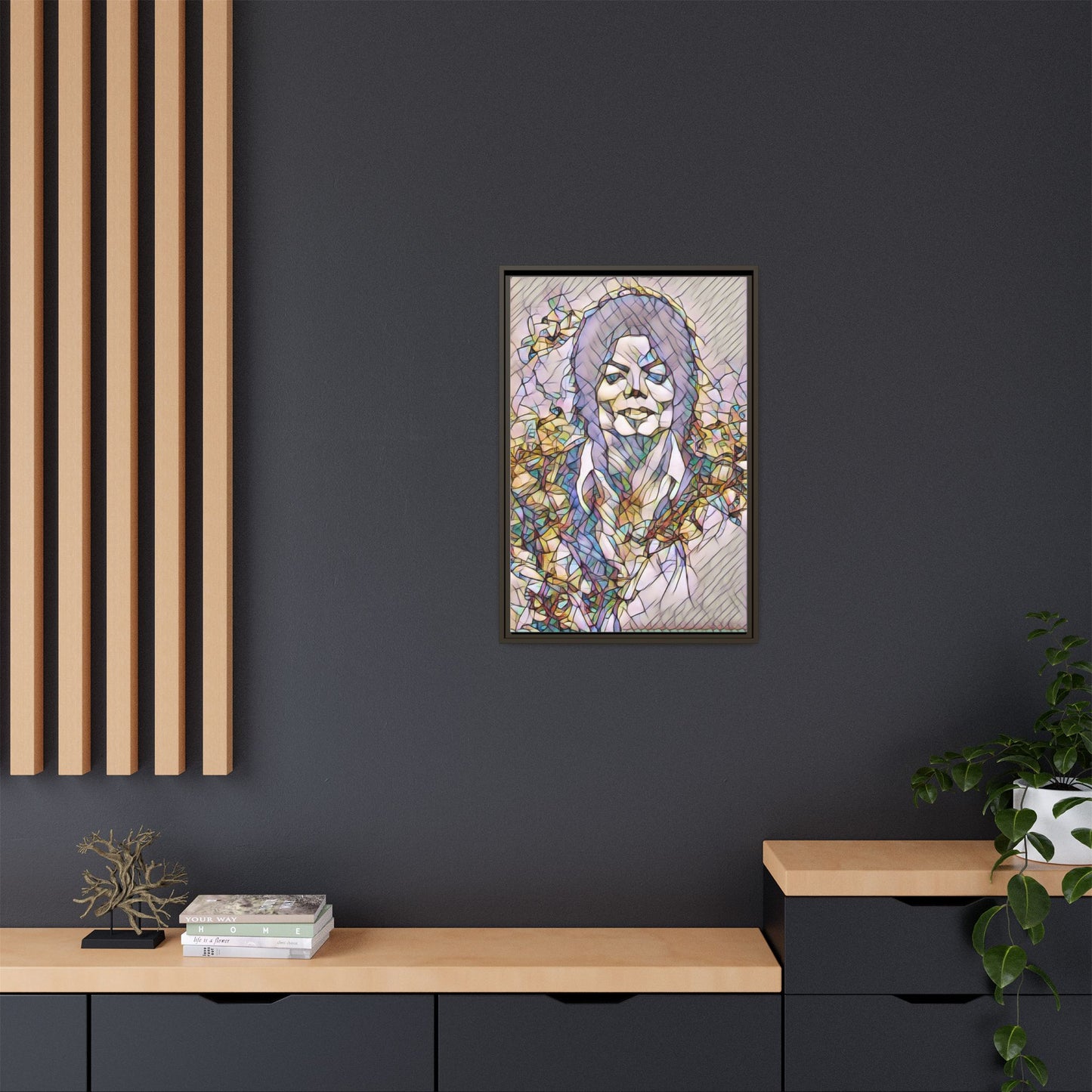 Abstract Stained-Glass Portrait Matte Canvas (Framed)