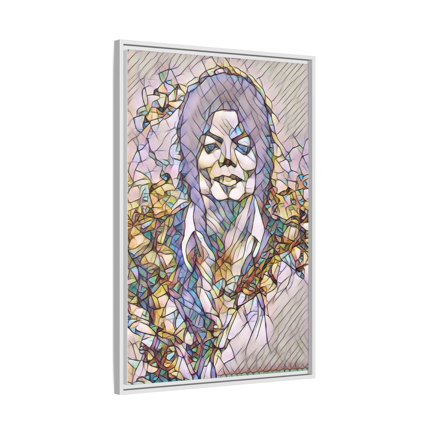 Abstract Stained-Glass Portrait Matte Canvas (Framed)