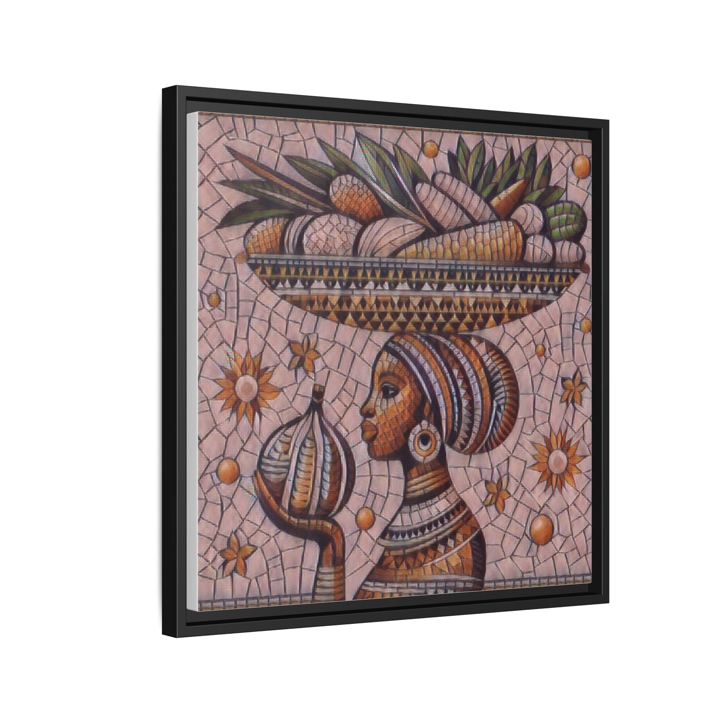 Egyptian Mosaic Goddess Matte Framed Canvas Wall Art