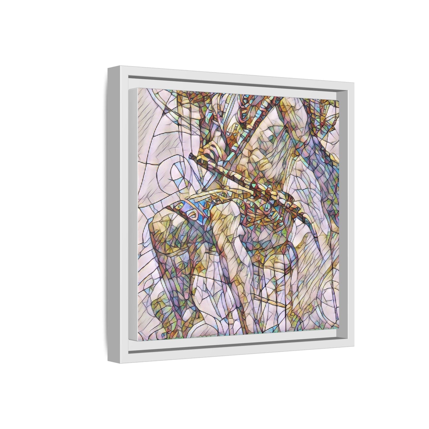 Framed Abstract Musician Canvas Art — Multi‑Color Jazz Saxophone Print