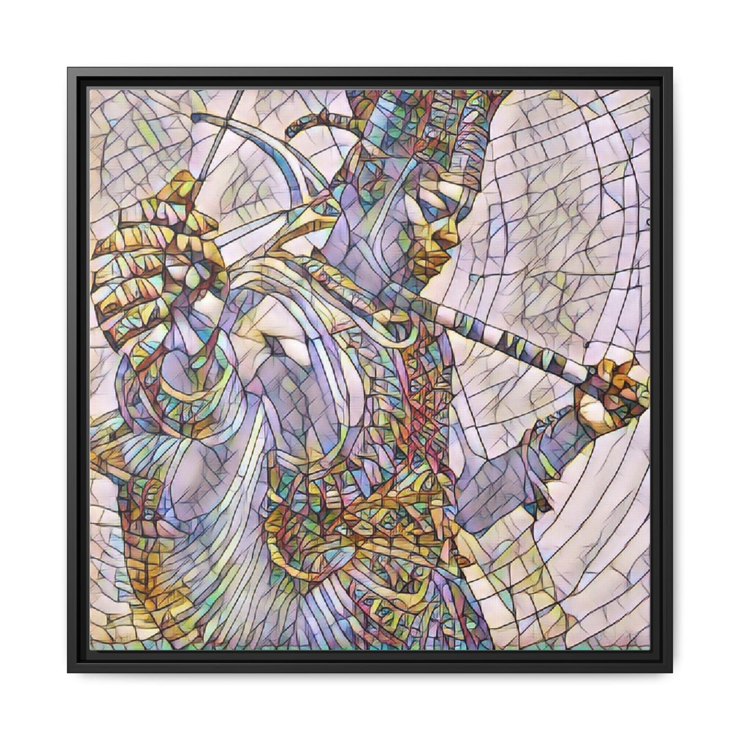 Egyptian God Mosaic Matte Canvas Framed Art