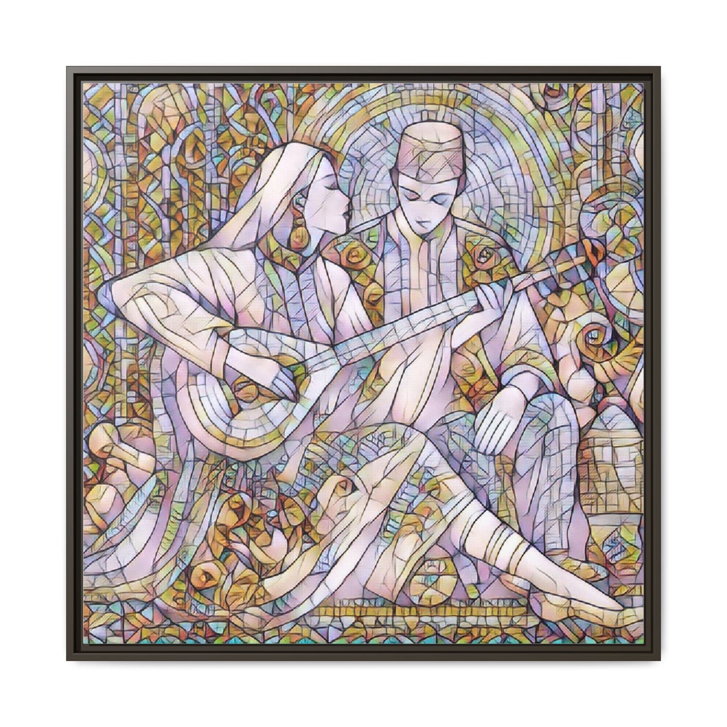 Love Song Serenade - Framed Canvas Wall Art | Guitar Player Romantic Print