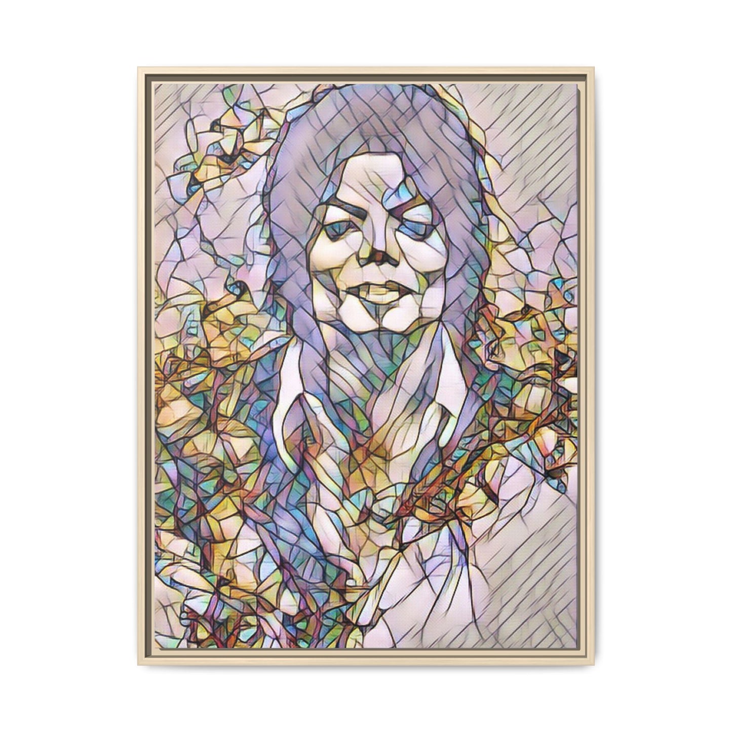 Abstract Stained-Glass Portrait Matte Canvas (Framed)