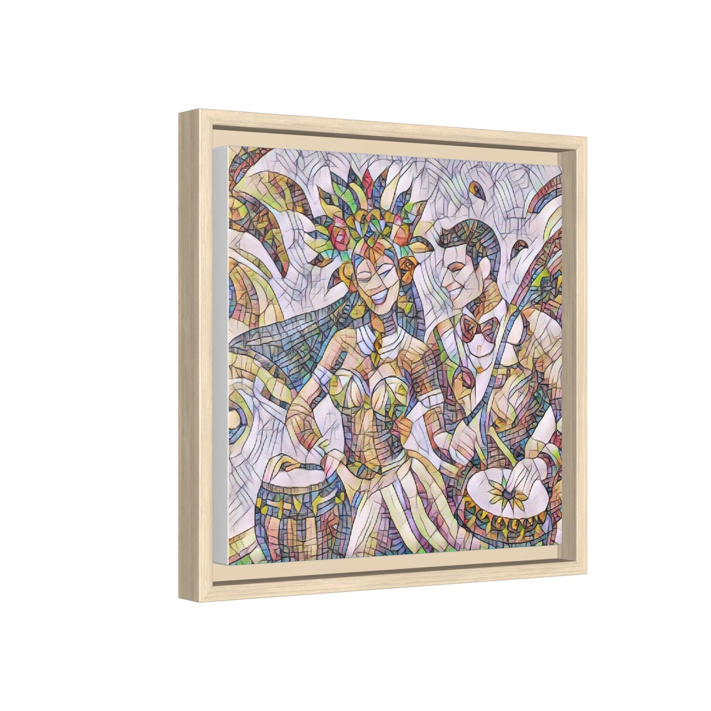 Carnival Samba Dancers Framed Canvas Art — Colorful Brazilian Festival Wall Decor