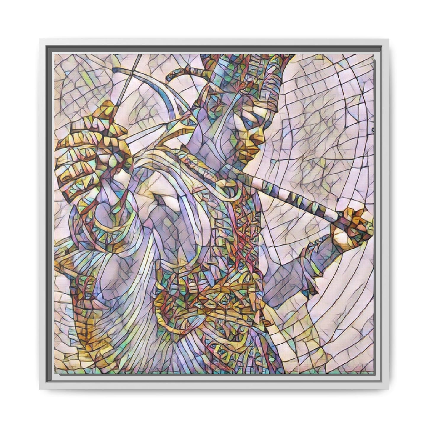 Egyptian God Mosaic Matte Canvas Framed Art