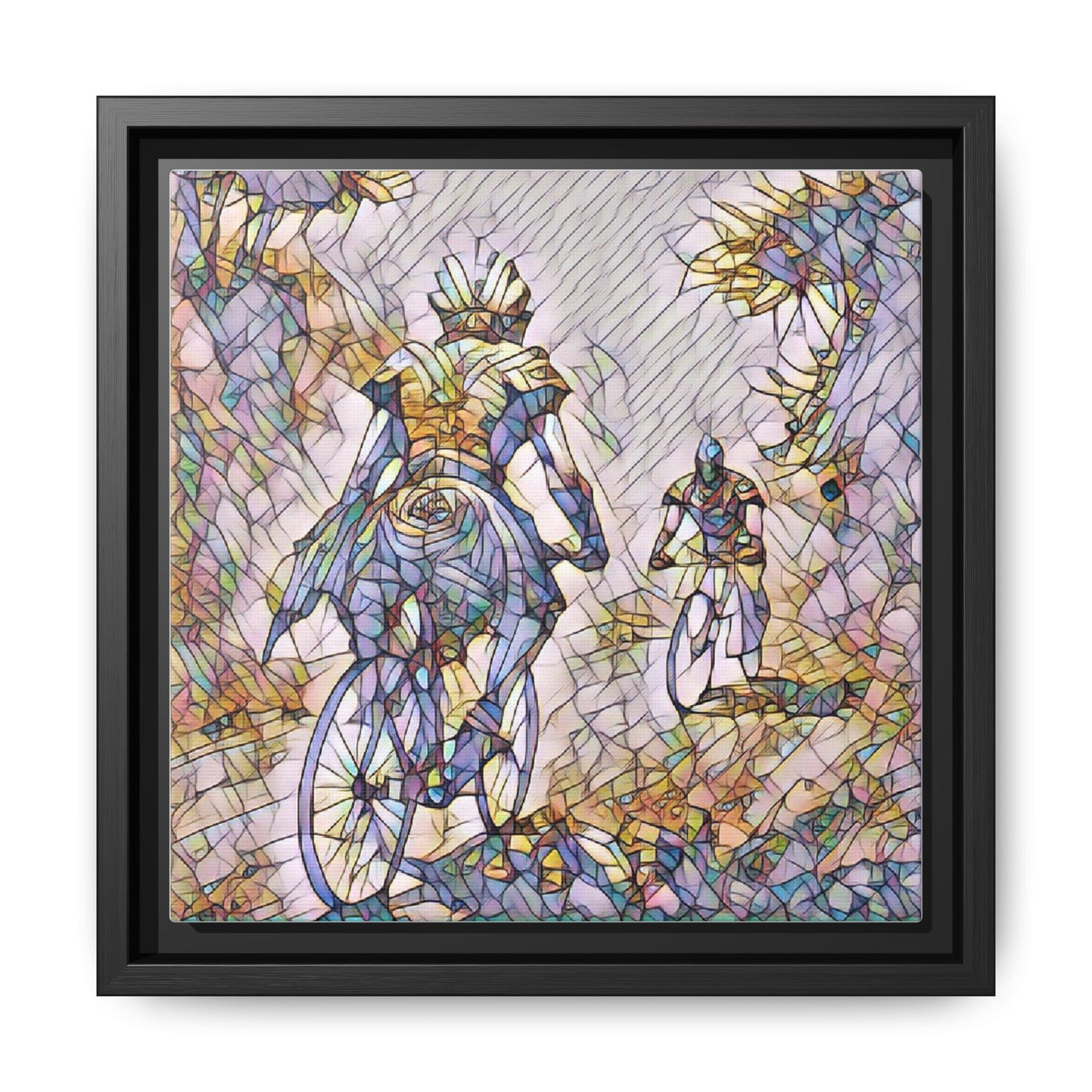 Cycling Art Print — Framed Matte Canvas Wall Art