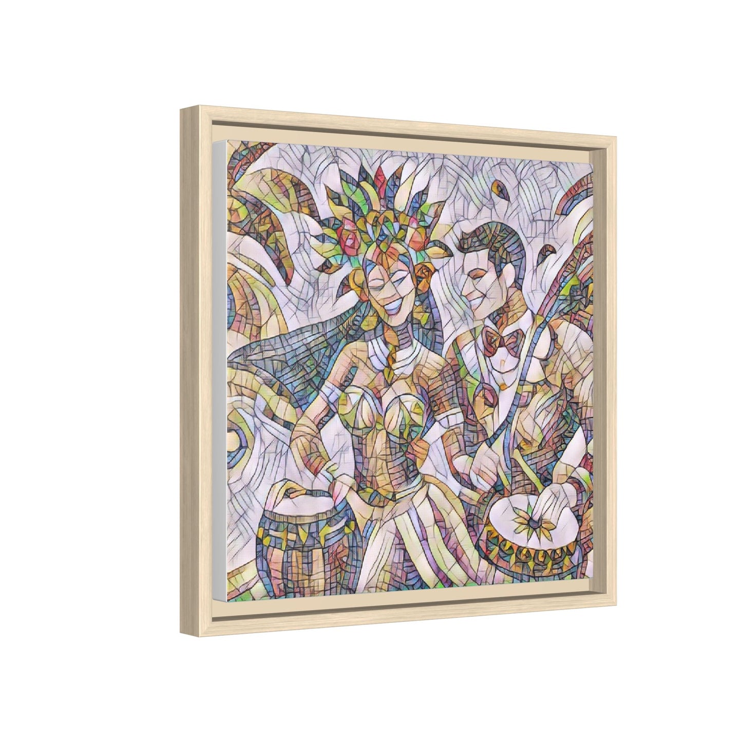 Carnival Samba Dancers Framed Canvas Art — Colorful Brazilian Festival Wall Decor