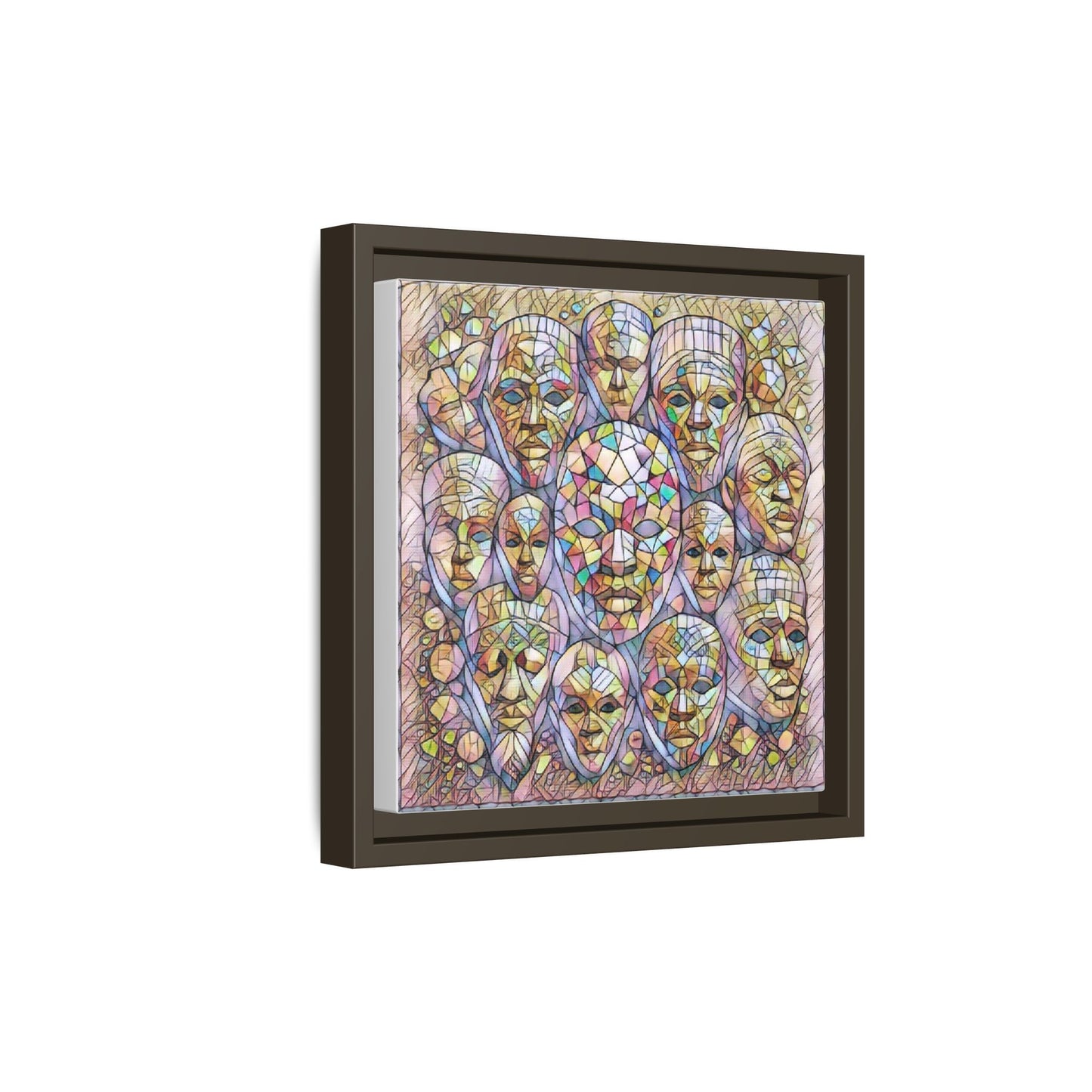 Framed Art Print — Mosaic Faces Matte Canvas