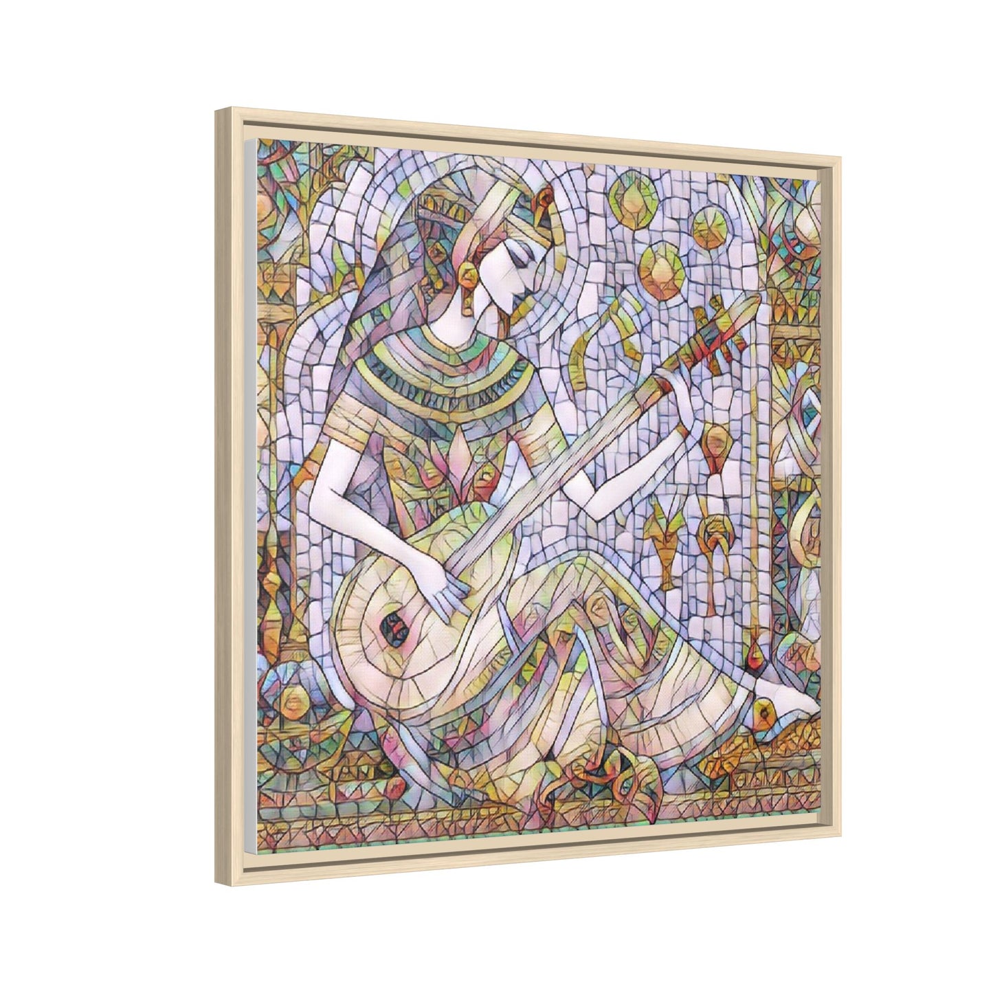 Egyptian Muse Mosaic Matte Canvas Framed Wall Art