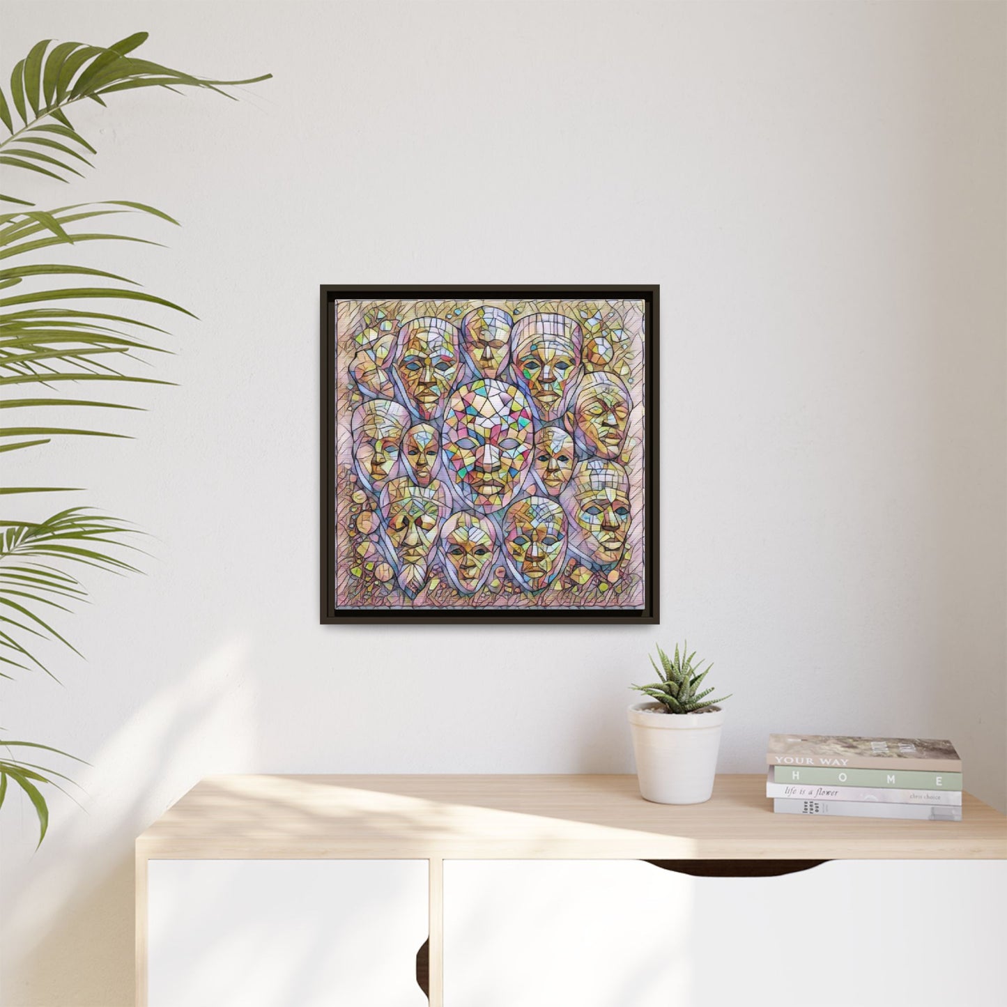 Framed Art Print — Mosaic Faces Matte Canvas
