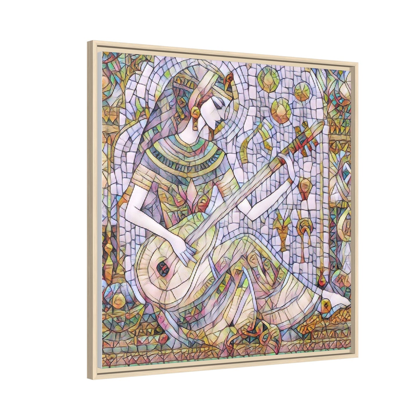 Egyptian Muse Mosaic Matte Canvas Framed Wall Art