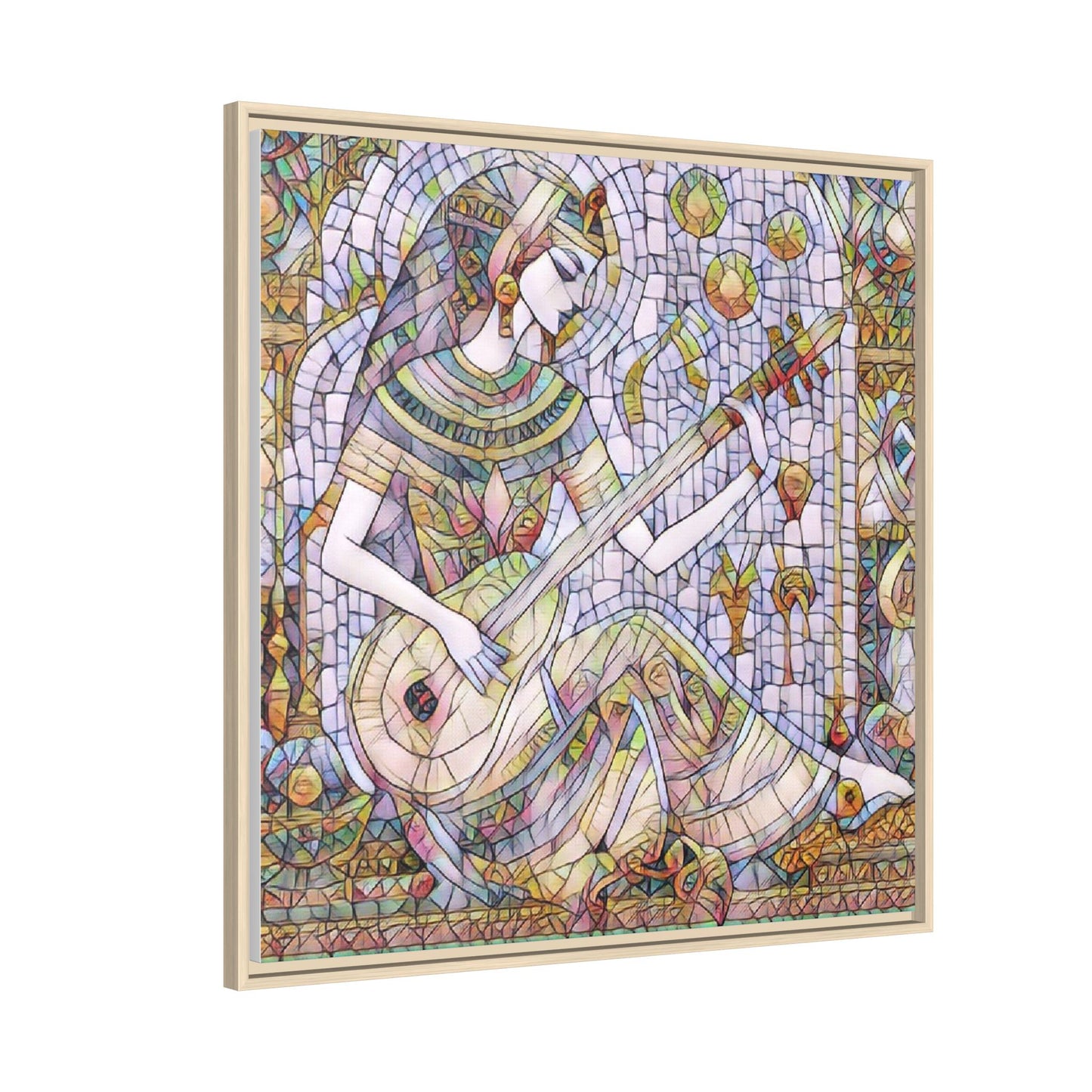 Egyptian Muse Mosaic Matte Canvas Framed Wall Art
