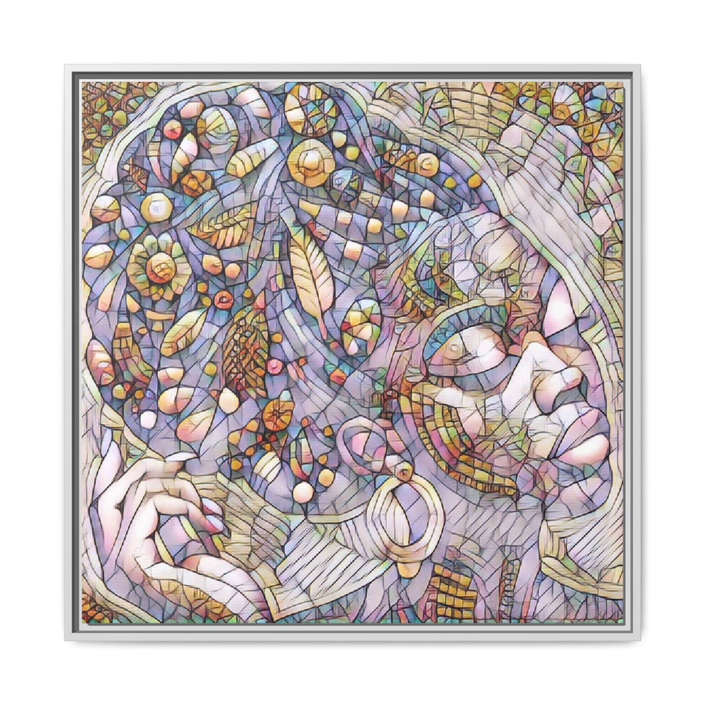 Bohemian Mosaic Woman Matte Canvas Framed Wall Art