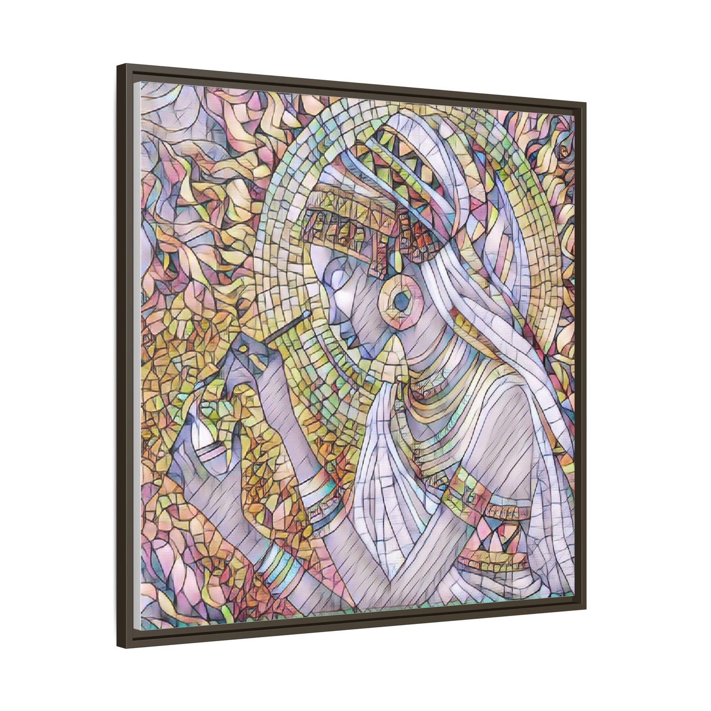 Egyptian Goddess Stained-Glass Matte Canvas (Framed)