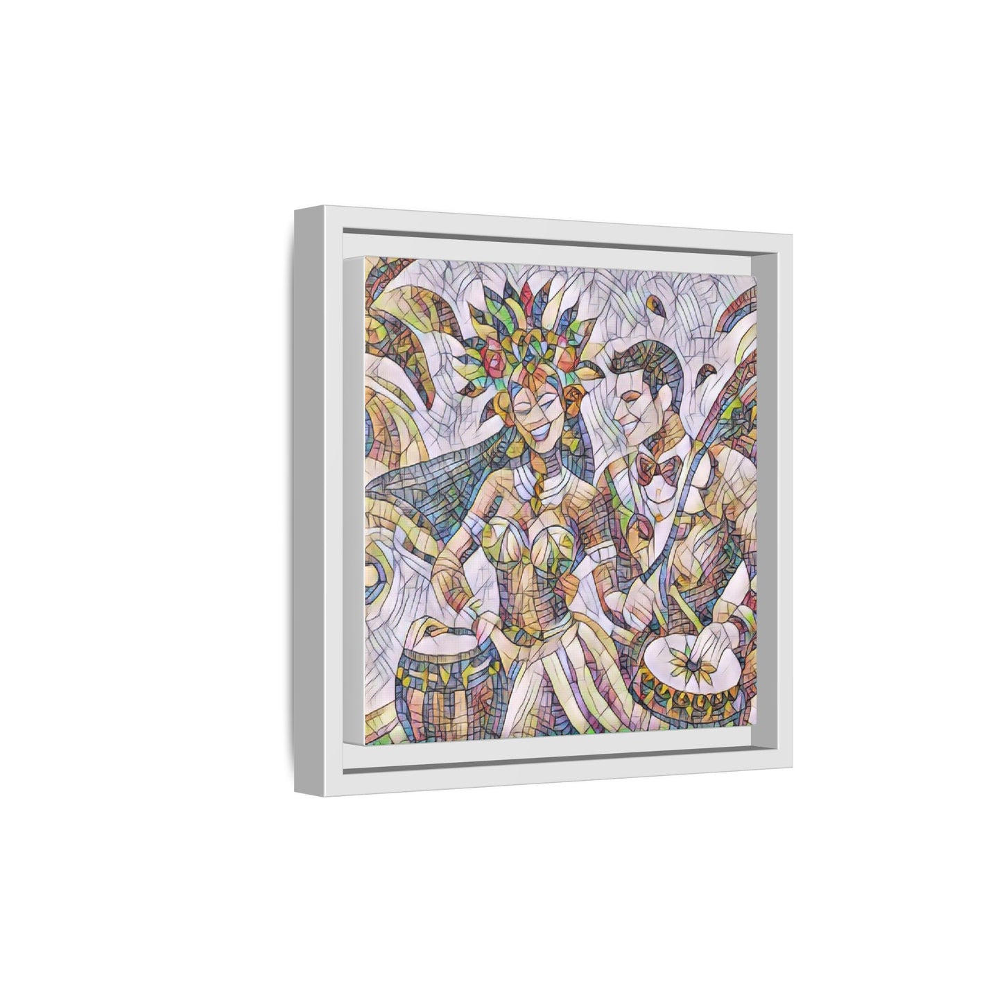 Carnival Samba Dancers Framed Canvas Art — Colorful Brazilian Festival Wall Decor