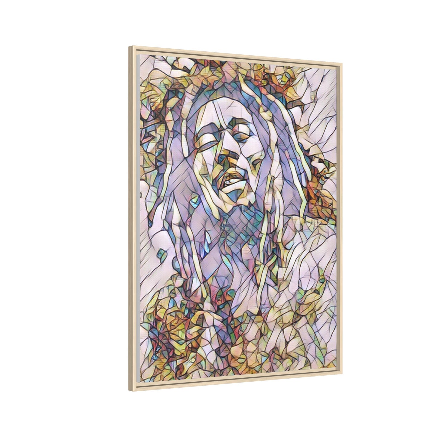 Abstract Multicolor Portrait Matte Canvas Framed Wall Art