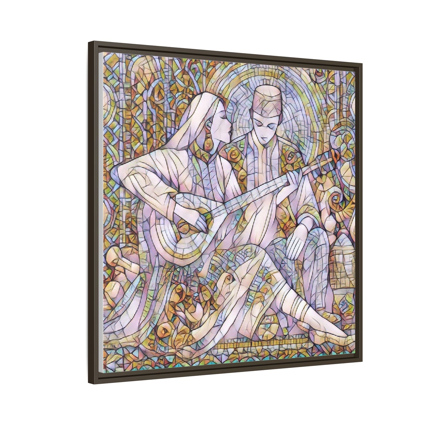 Love Song Serenade - Framed Canvas Wall Art | Guitar Player Romantic Print
