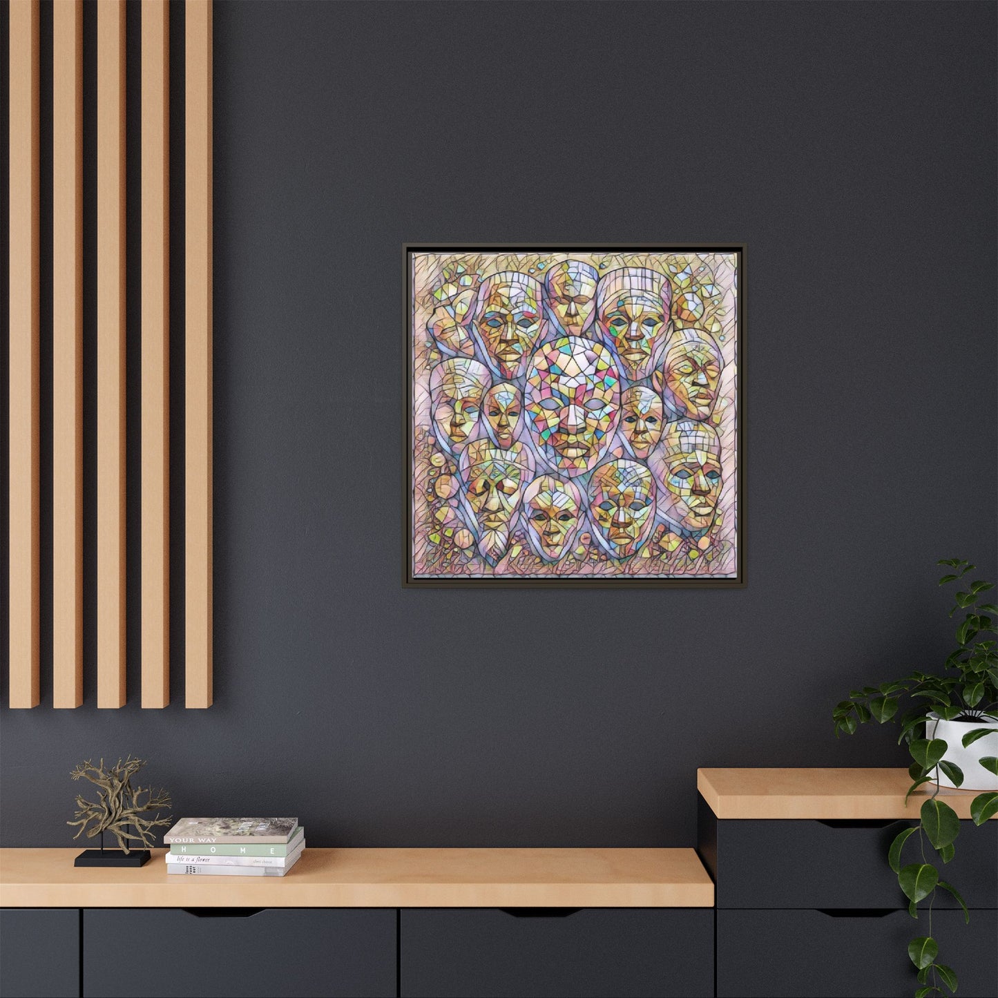 Framed Art Print — Mosaic Faces Matte Canvas