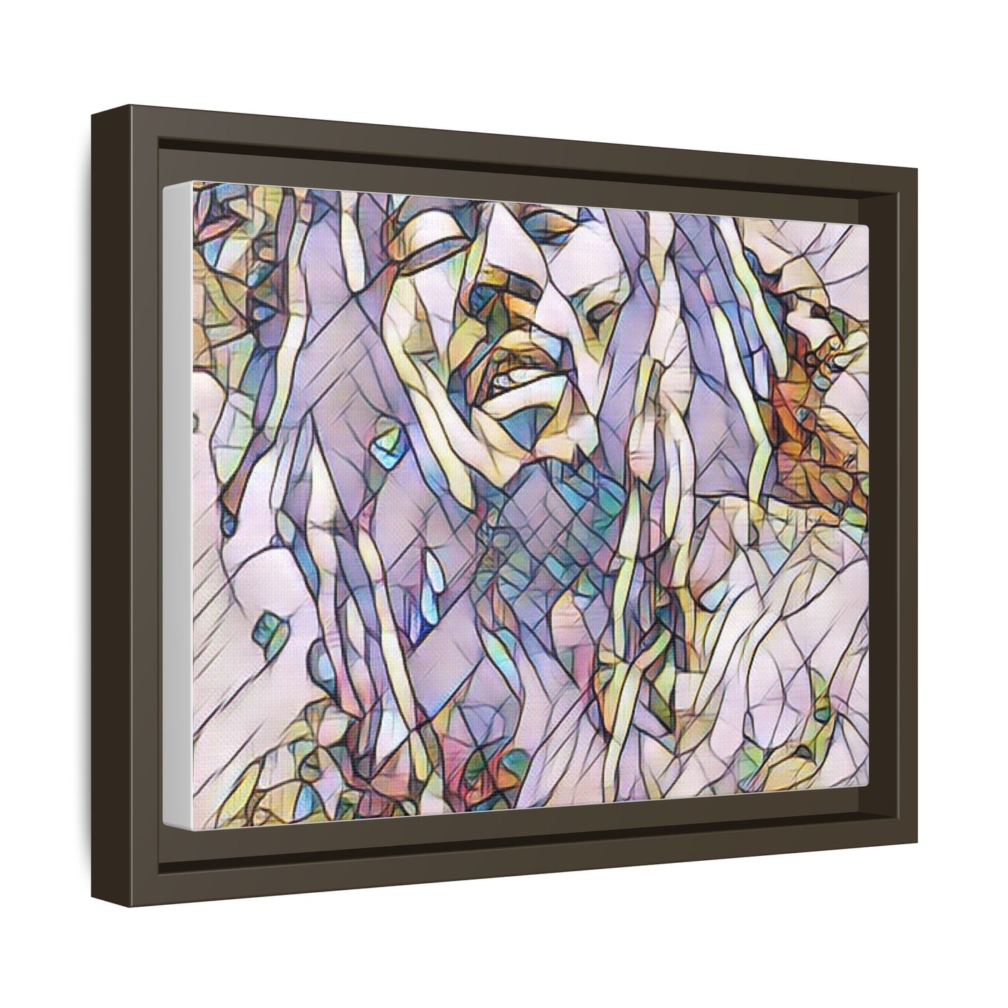 Abstract Multicolor Portrait Matte Canvas Framed Wall Art