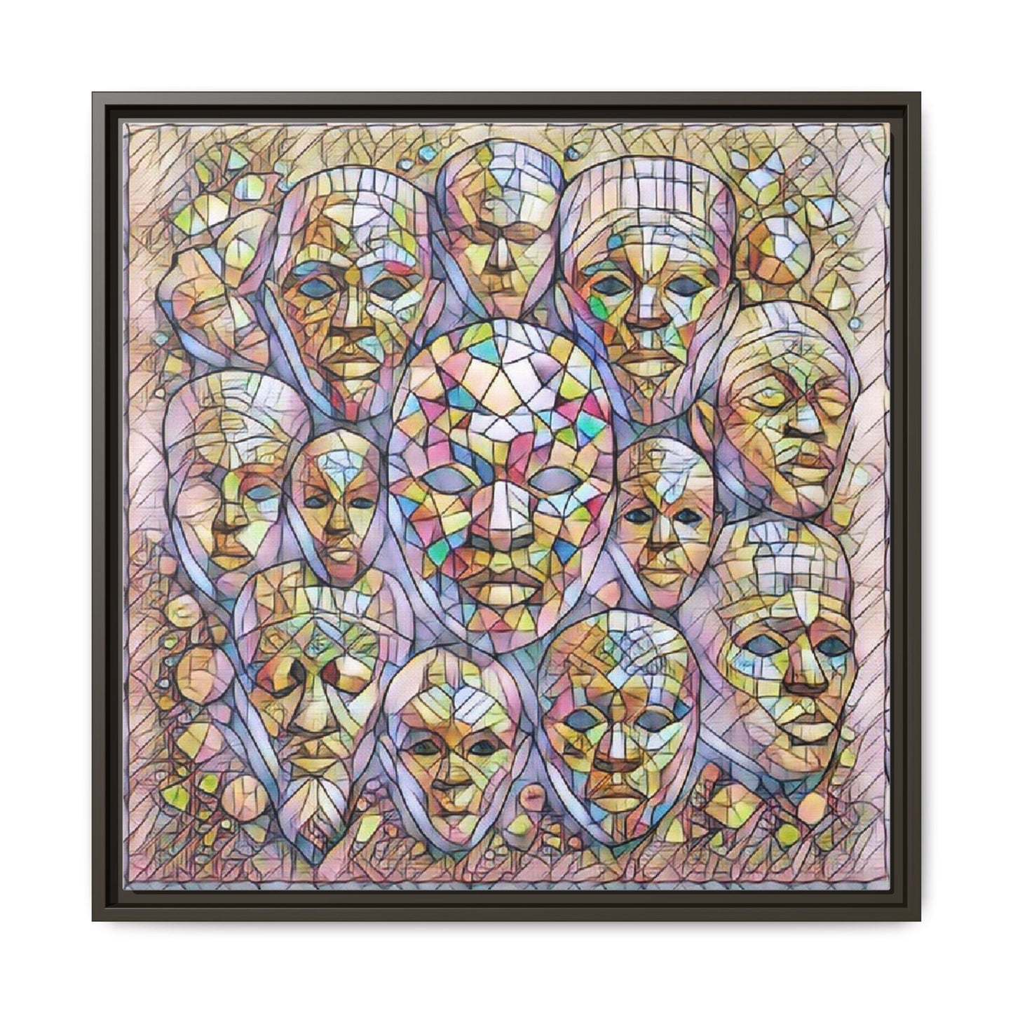 Framed Art Print — Mosaic Faces Matte Canvas