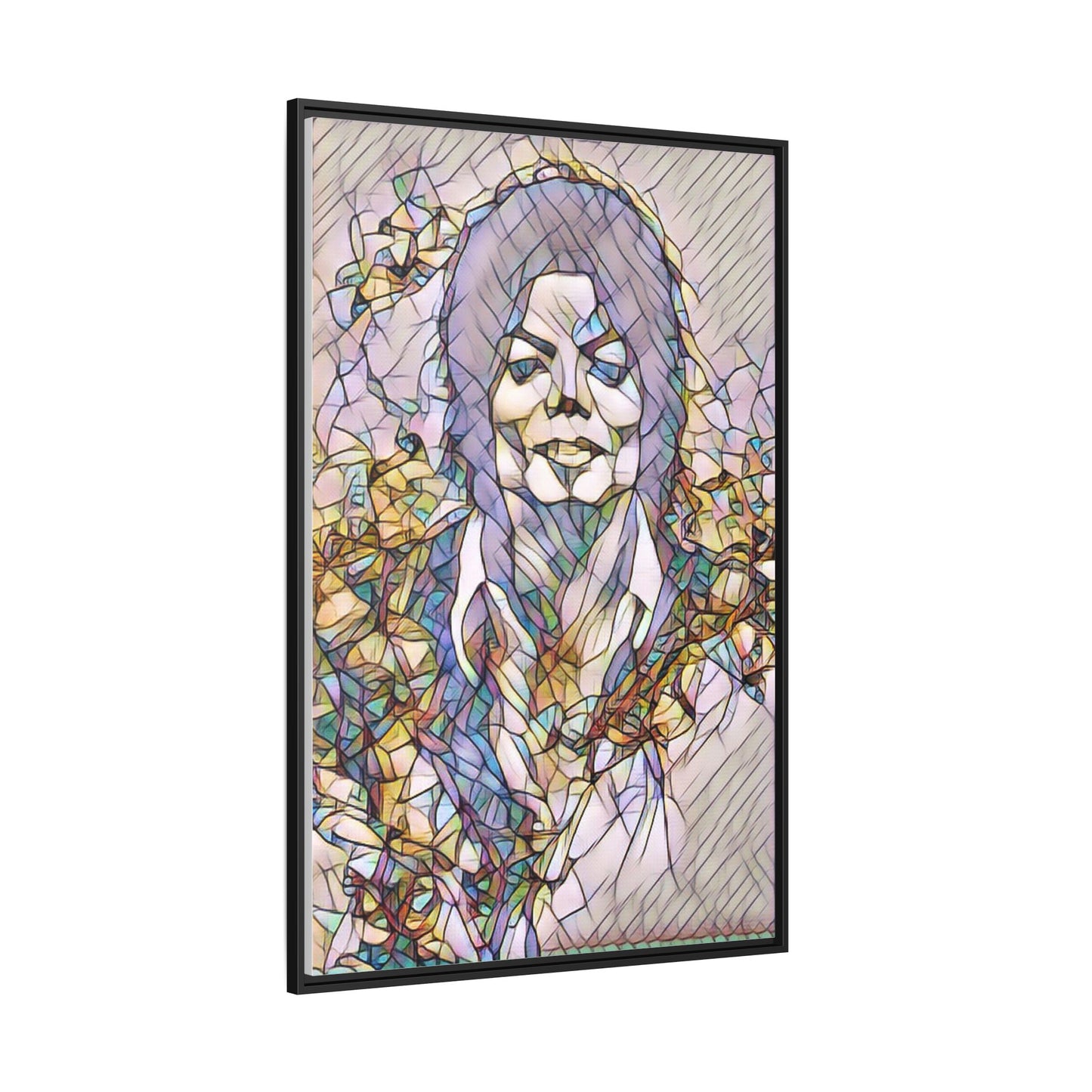 Abstract Stained-Glass Portrait Matte Canvas (Framed)