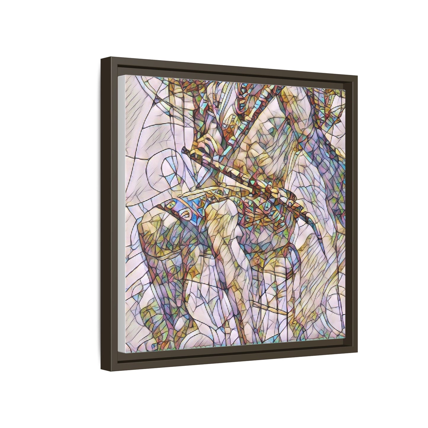 Framed Abstract Musician Canvas Art — Multi‑Color Jazz Saxophone Print