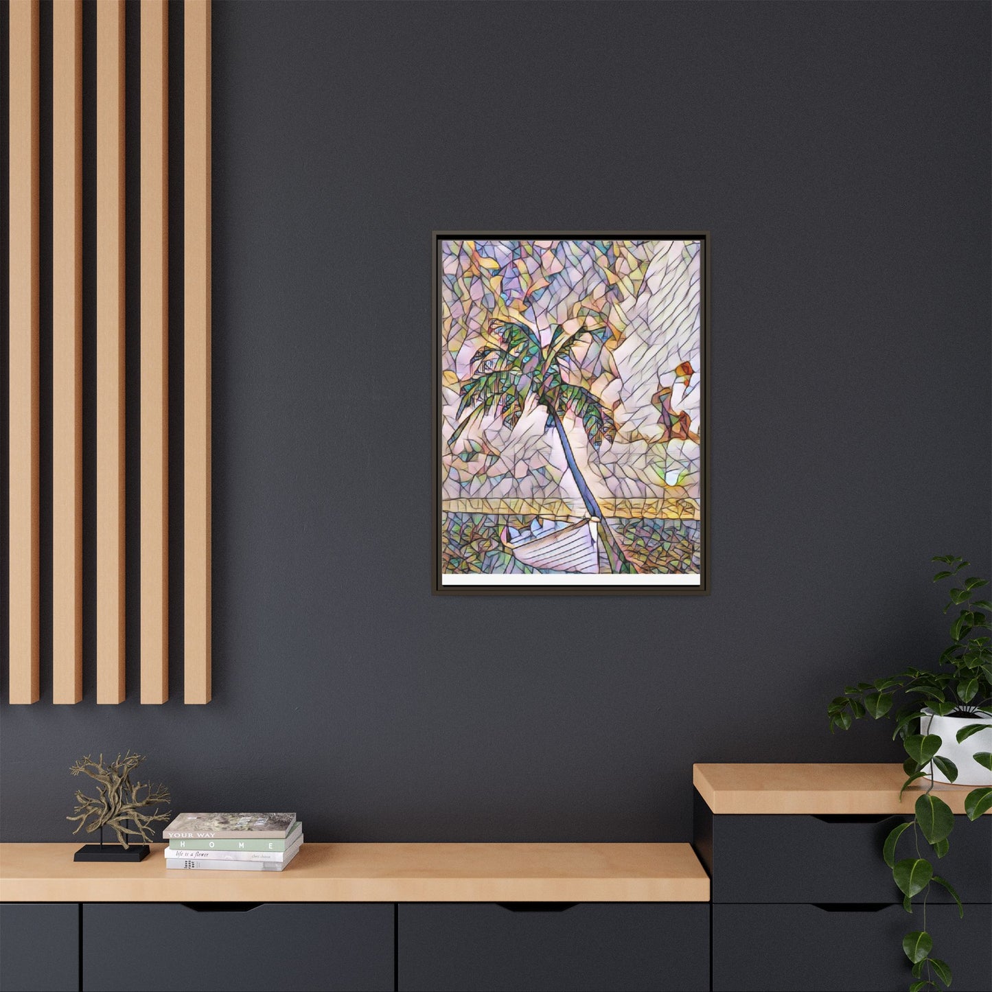 Tropical Palm Canvas Print — Framed Matte Wall Art