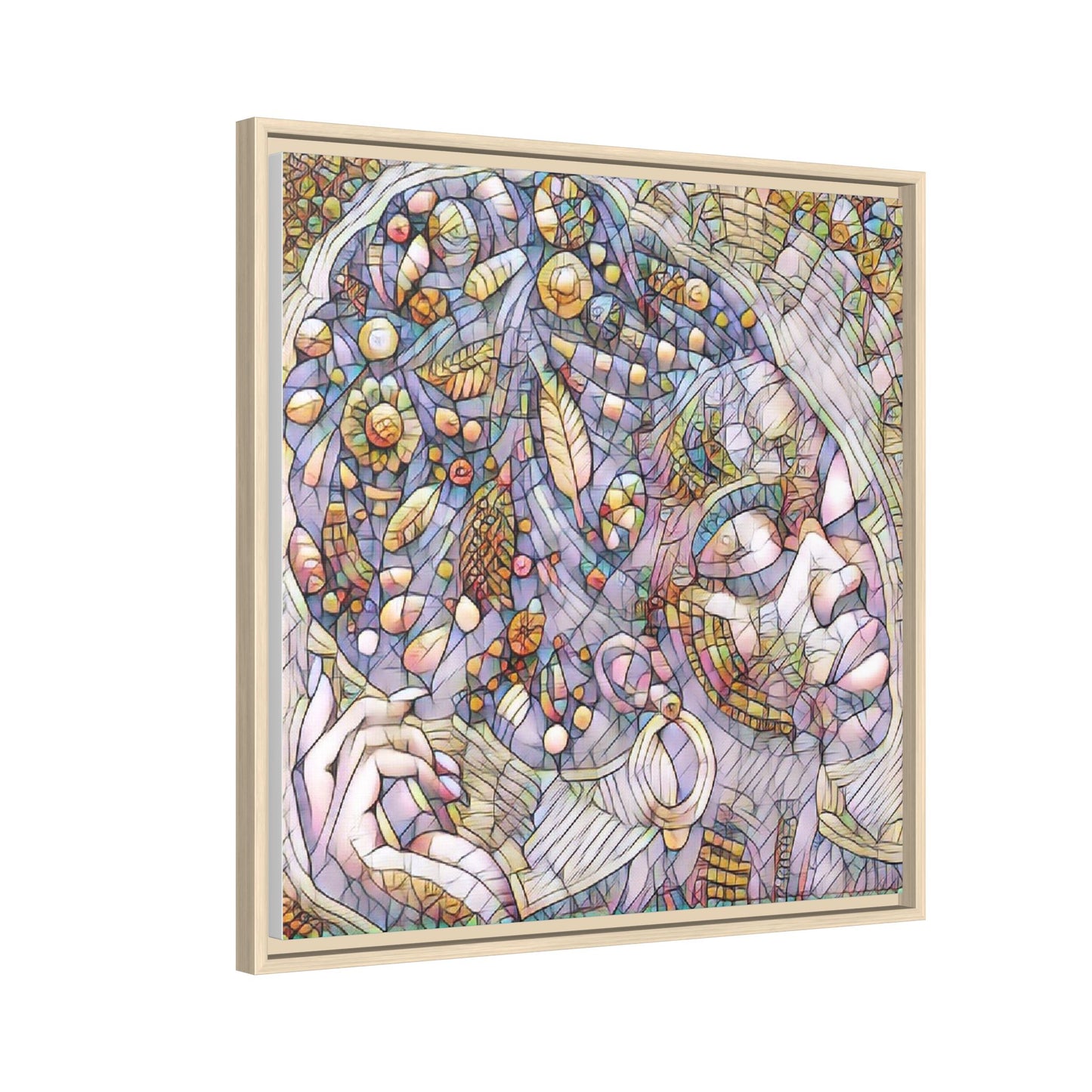 Bohemian Mosaic Woman Matte Canvas Framed Wall Art