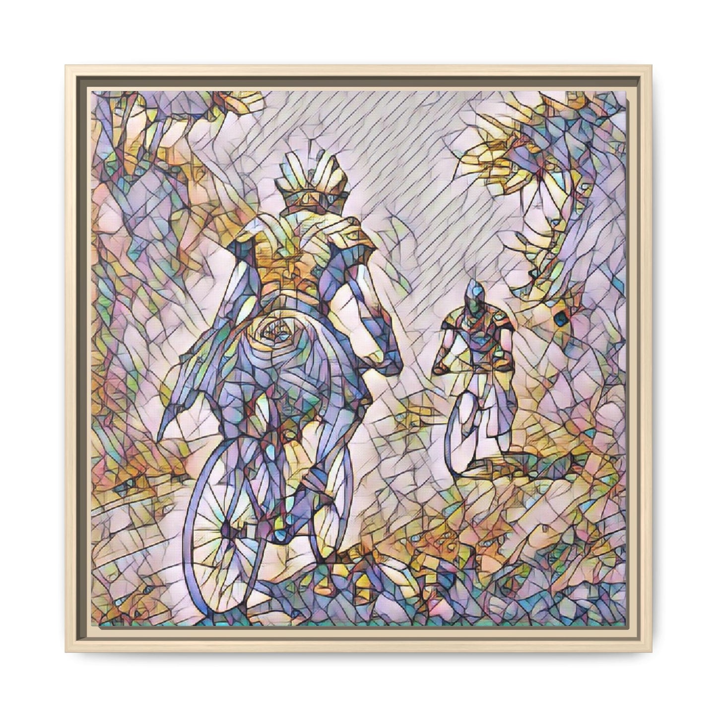 Cycling Art Print — Framed Matte Canvas Wall Art