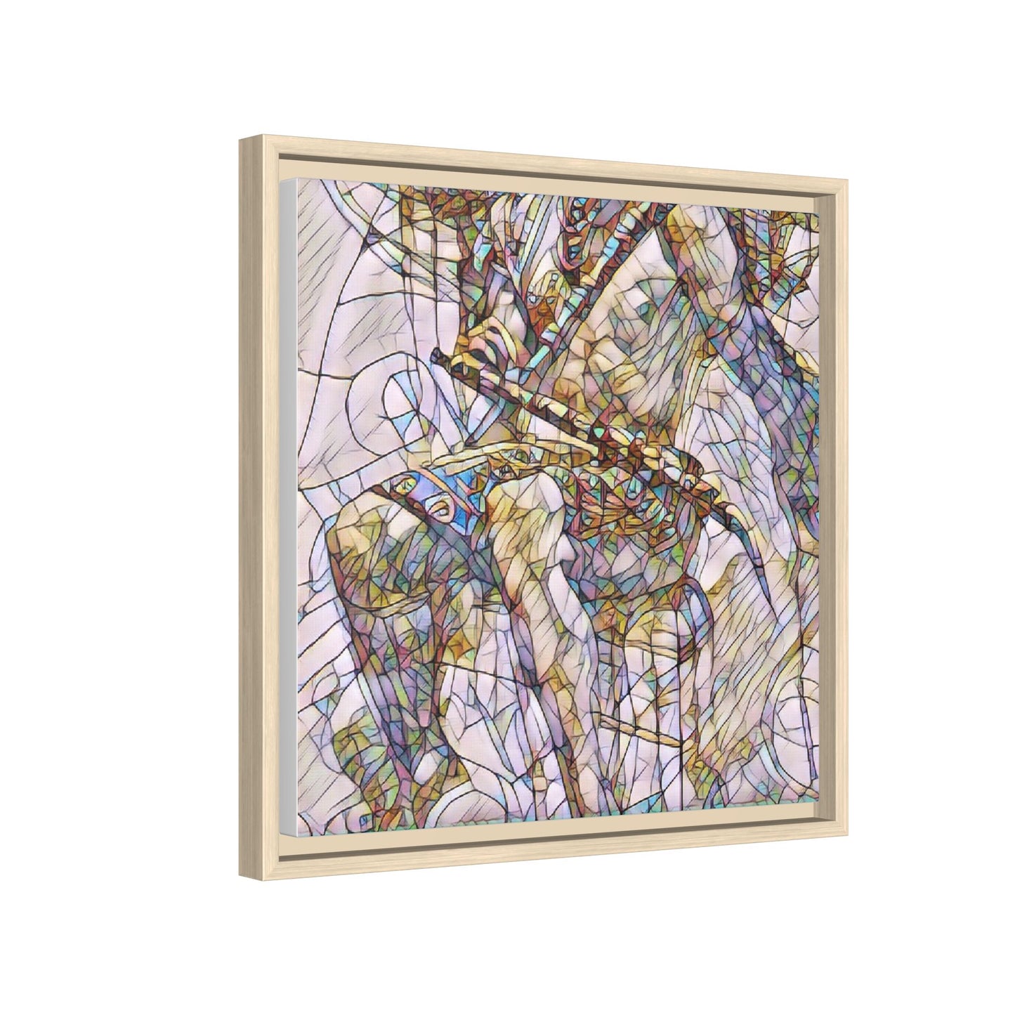 Framed Abstract Musician Canvas Art — Multi‑Color Jazz Saxophone Print