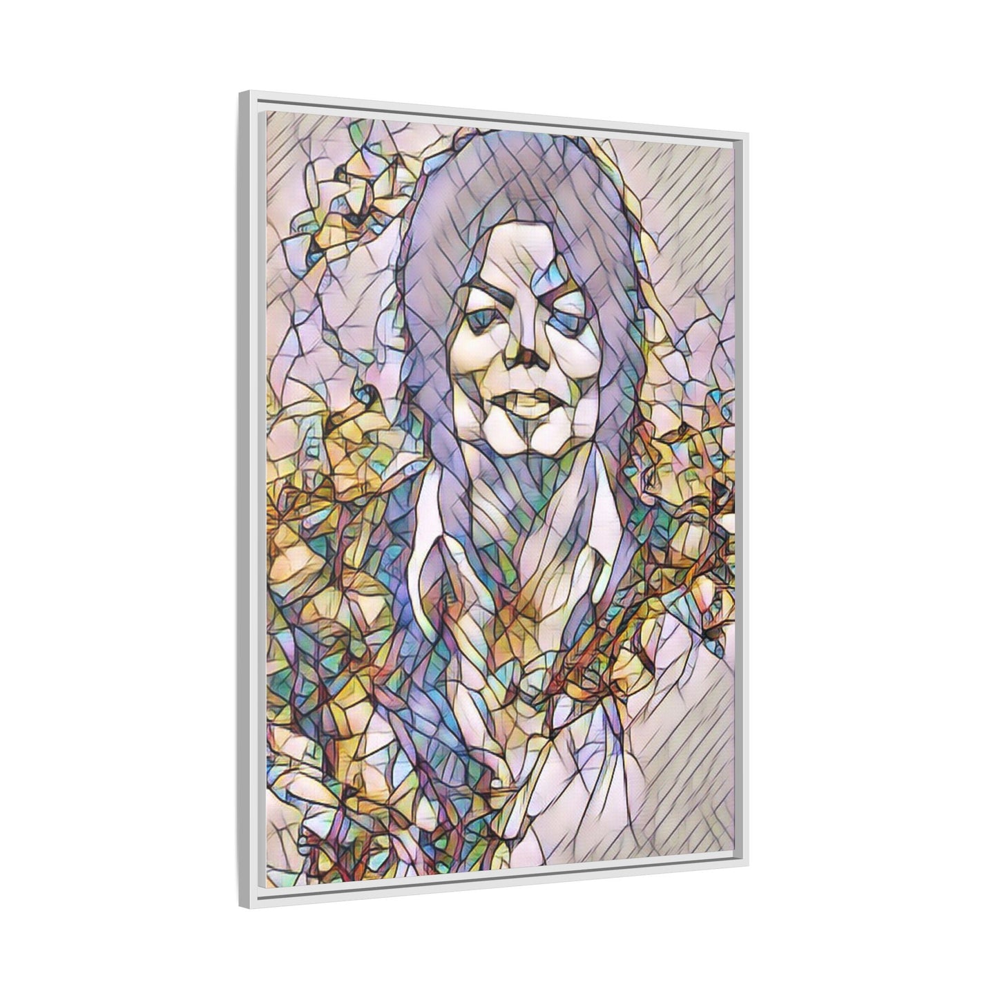 Abstract Stained-Glass Portrait Matte Canvas (Framed)