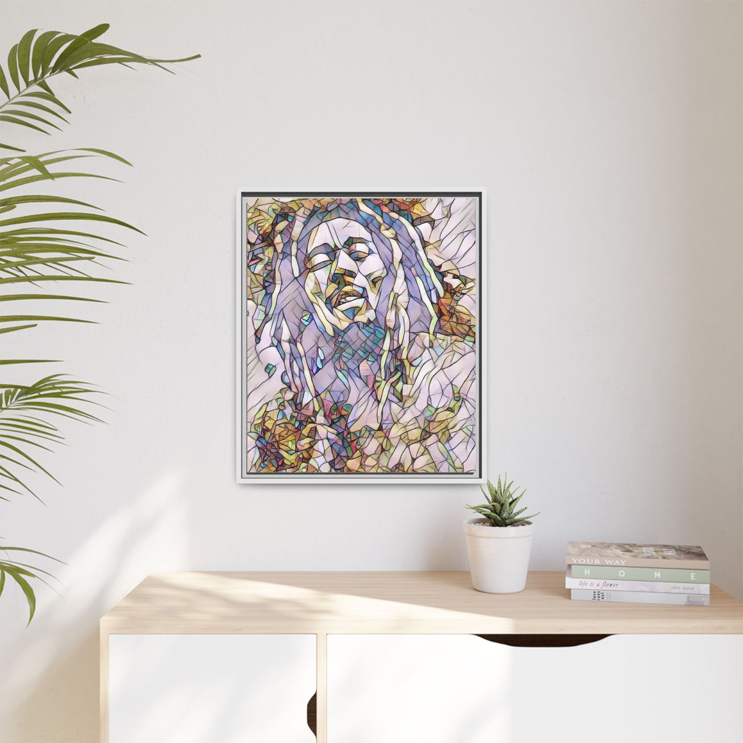 Abstract Multicolor Portrait Matte Canvas Framed Wall Art